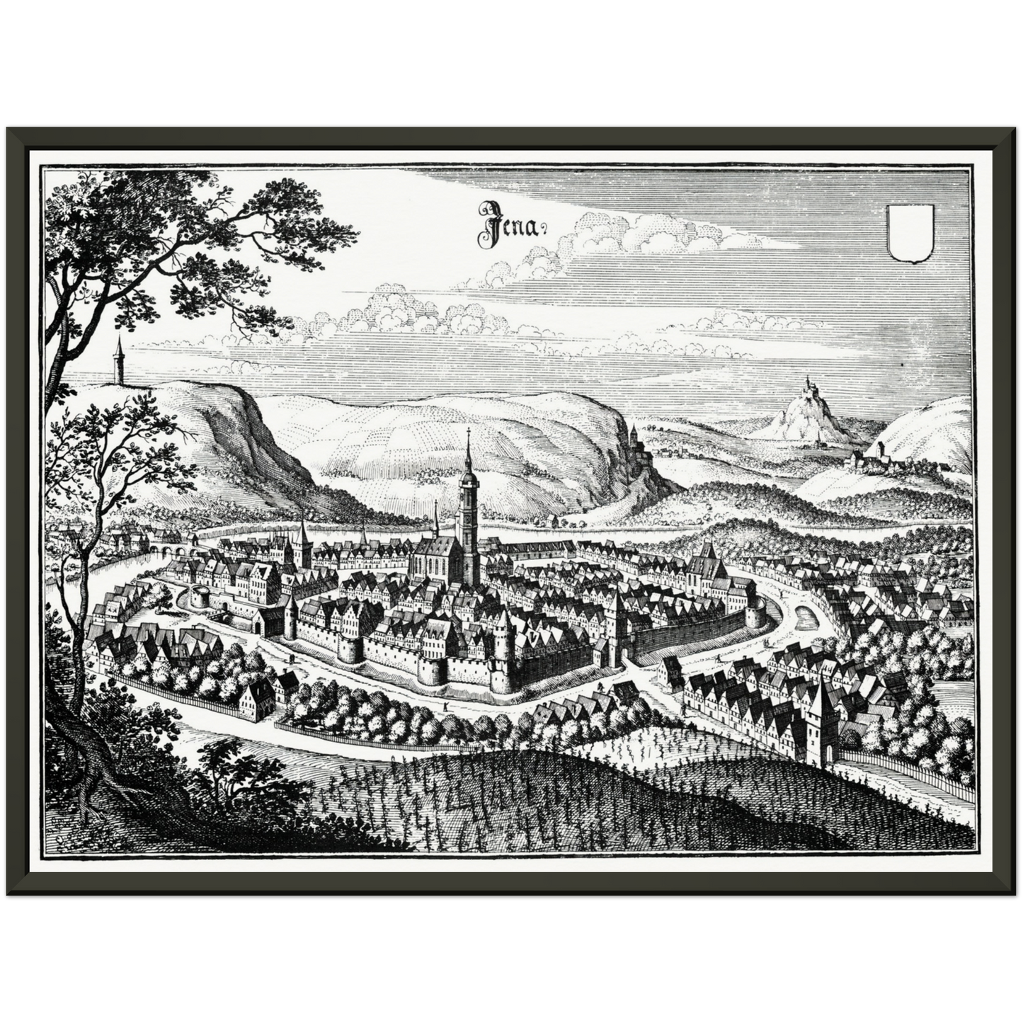 Historische Stadtansicht Jena um 1650