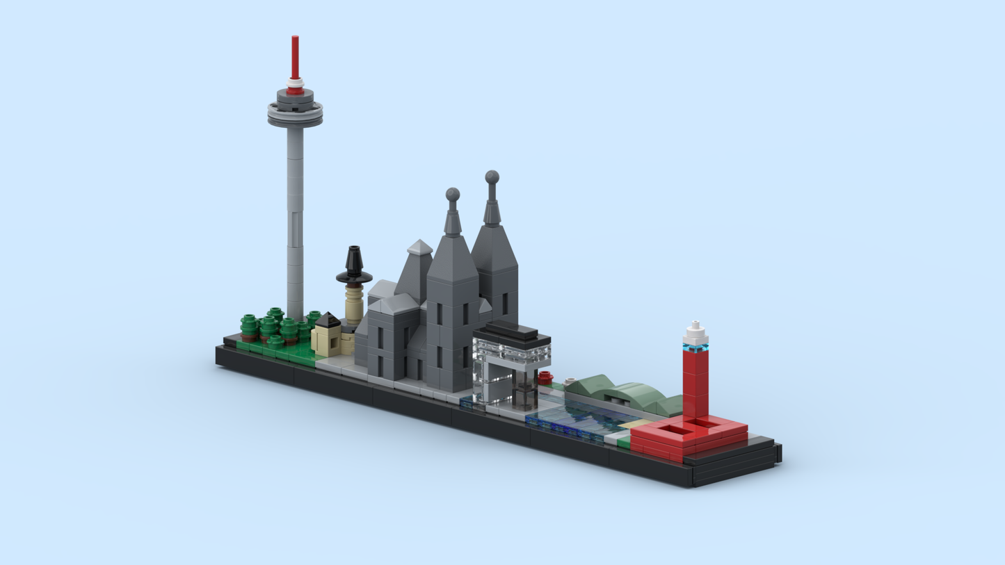 Skyline der Stadt Köln aus LEGO® Steinen