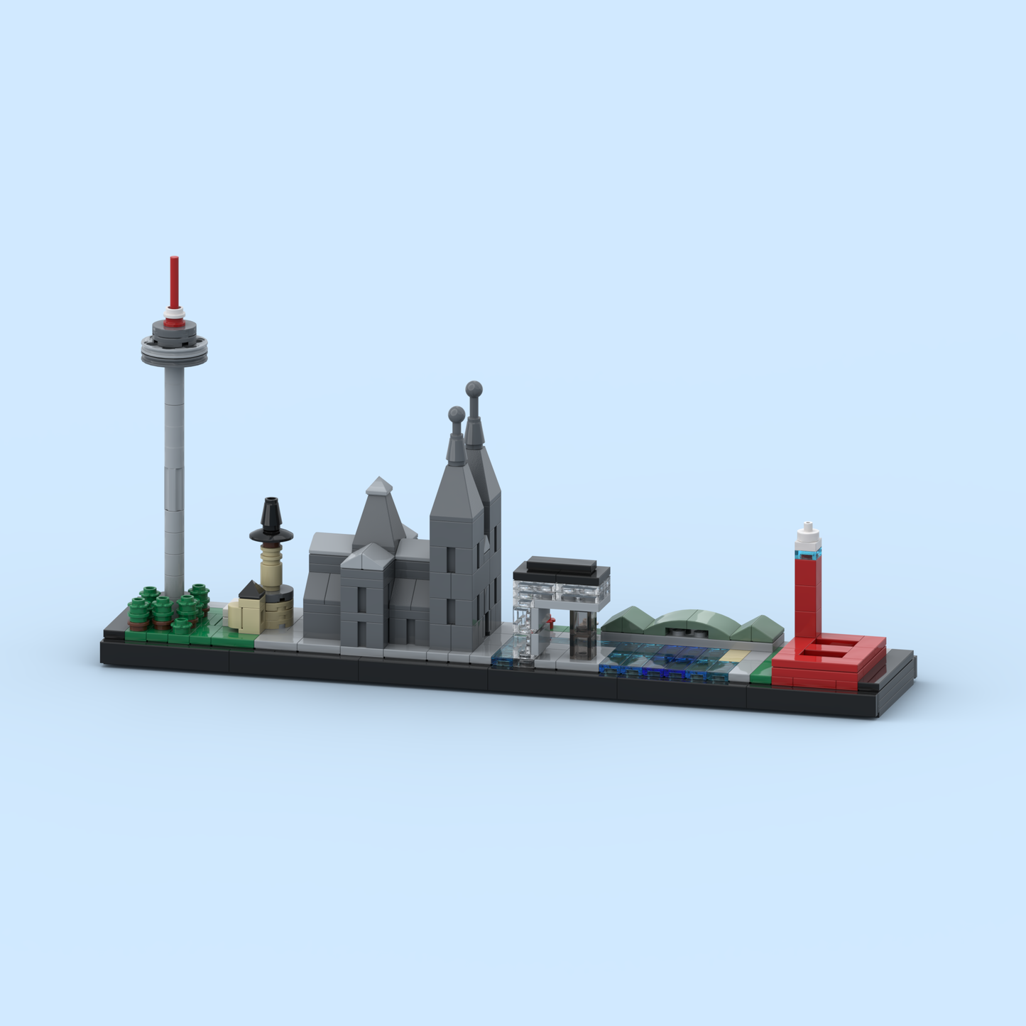 Skyline der Stadt Köln aus LEGO® Steinen