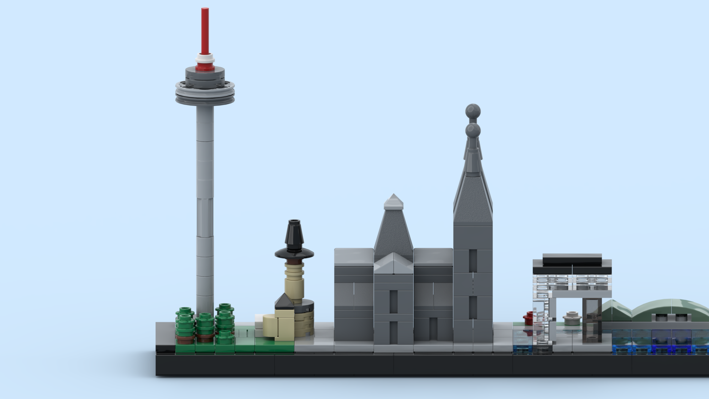 Skyline der Stadt Köln aus LEGO® Steinen