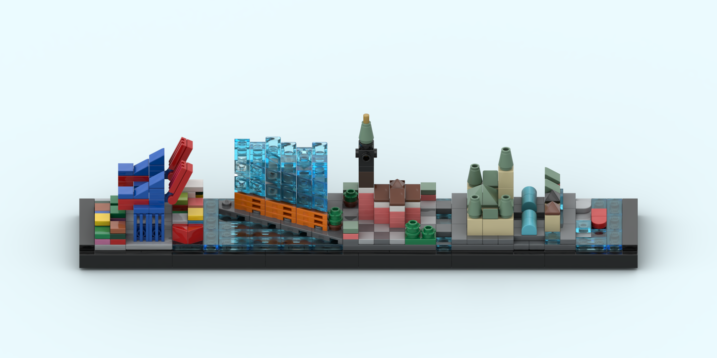 Skyline der Stadt Hamburg aus LEGO® Steinen