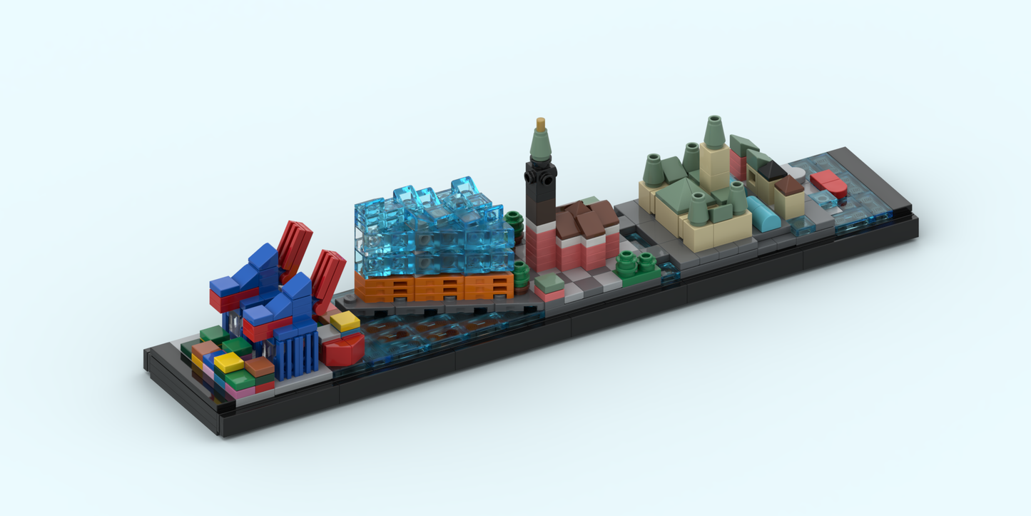 Skyline der Stadt Hamburg aus LEGO® Steinen