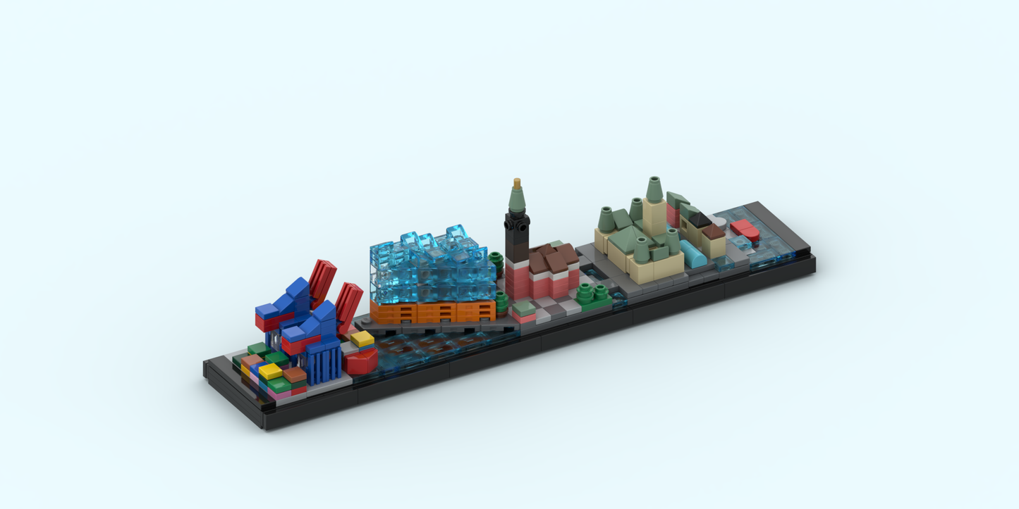 Skyline der Stadt Hamburg aus LEGO® Steinen