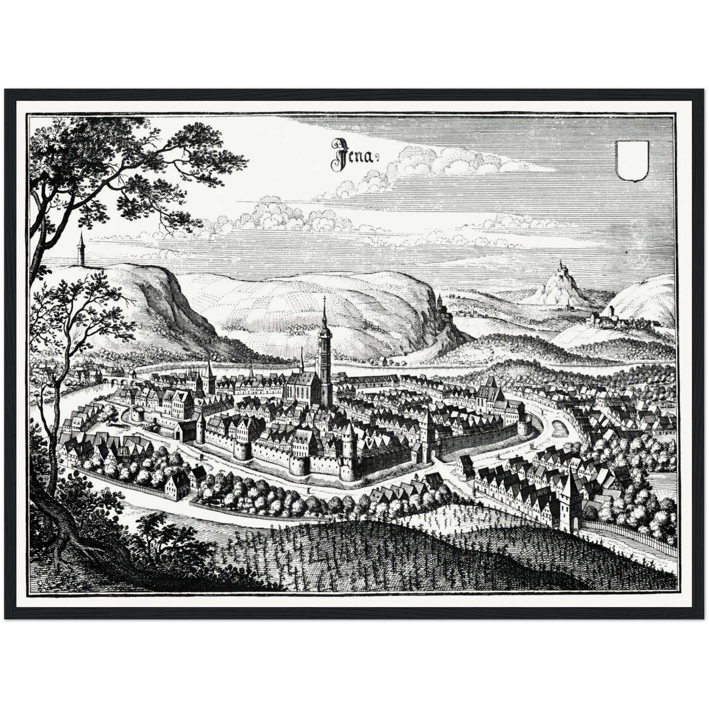 Historische Stadtansicht Jena um 1650