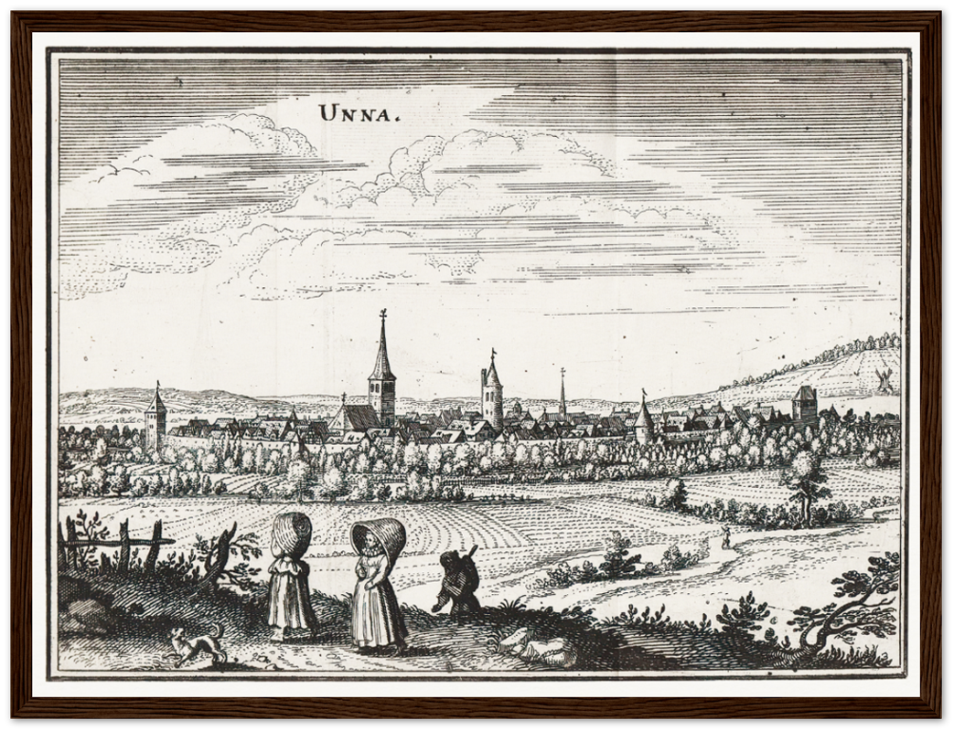 Historische Stadtansicht Unna um 1650