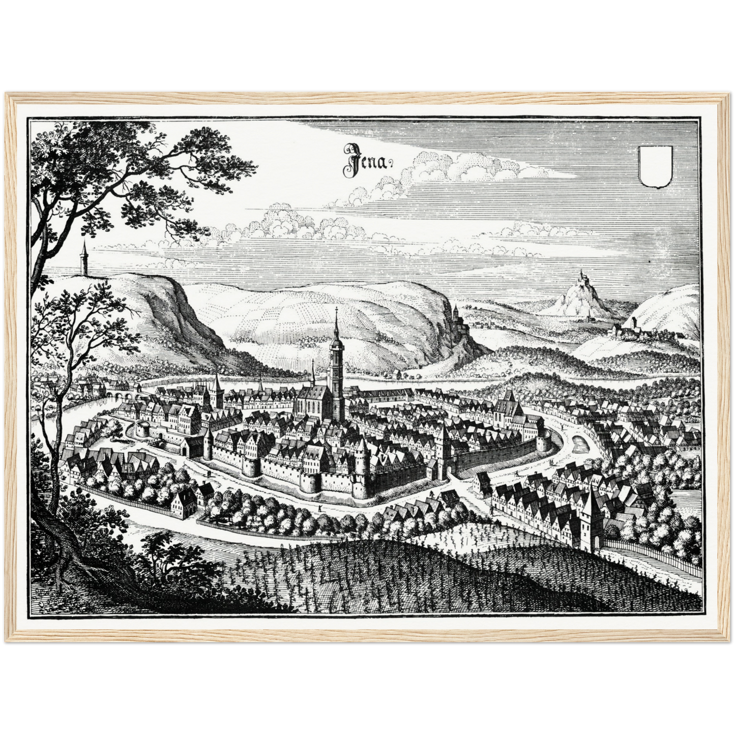 Historische Stadtansicht Jena um 1650