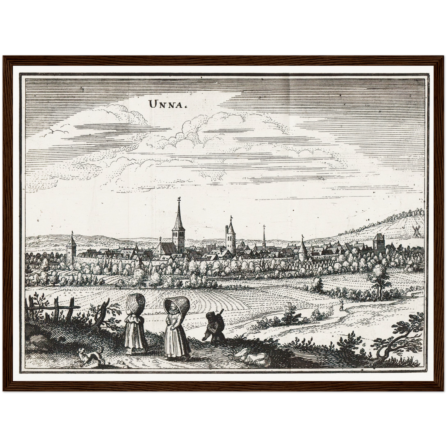 Historische Stadtansicht Unna um 1650