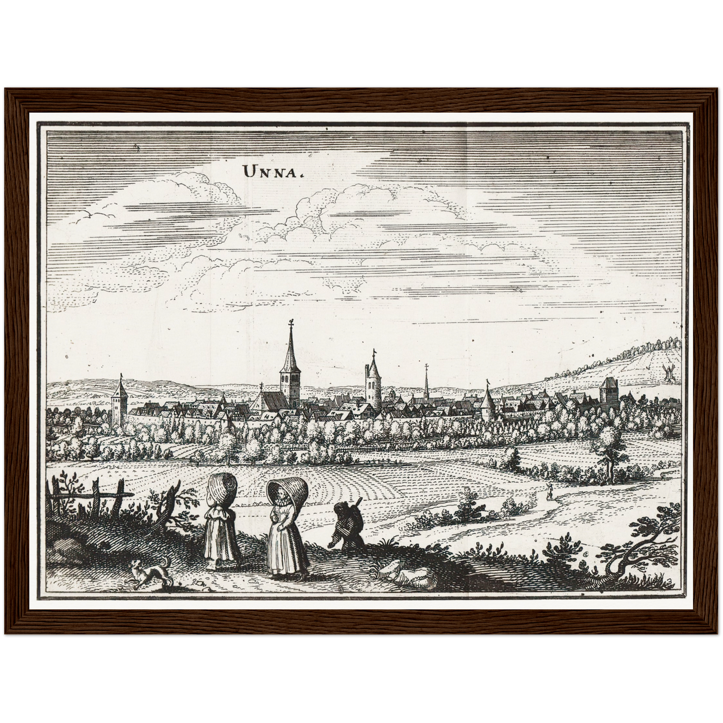 Historische Stadtansicht Unna um 1650