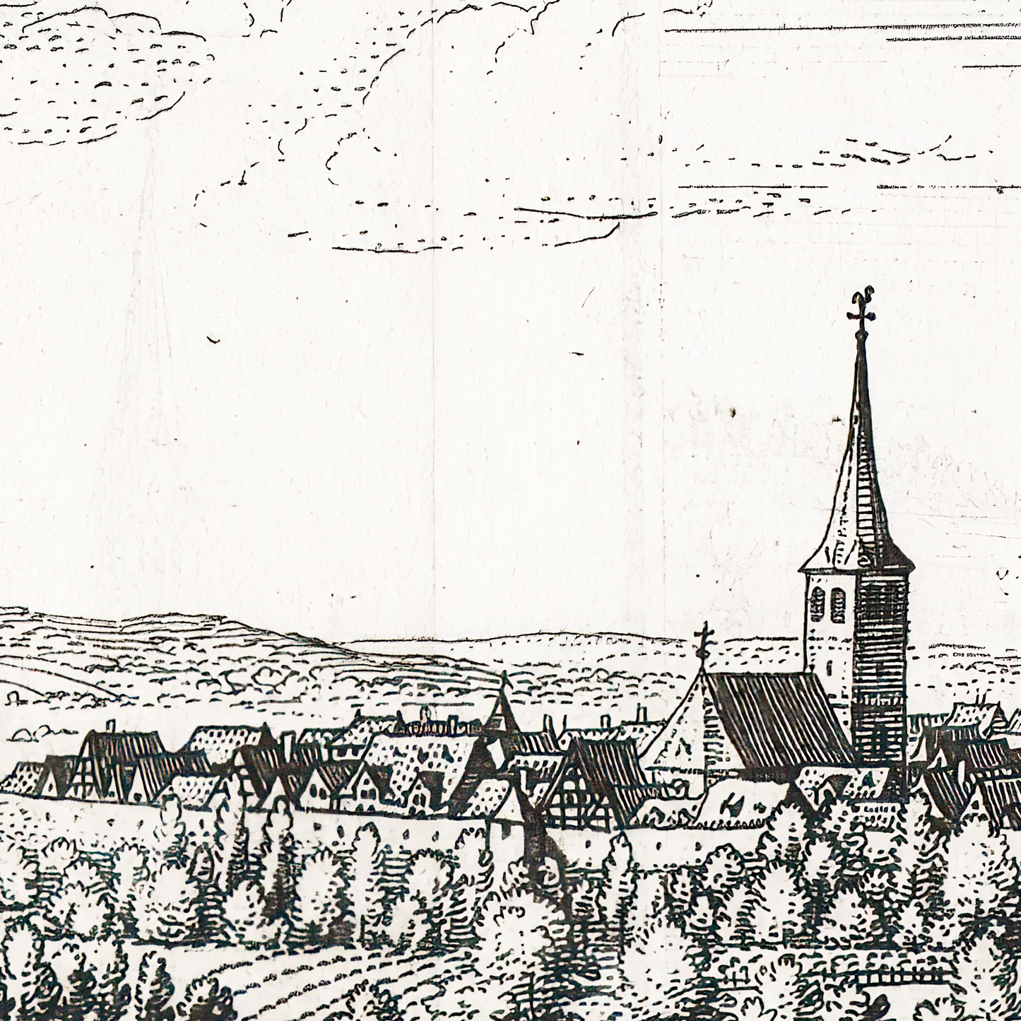 Historische Stadtansicht Unna um 1650