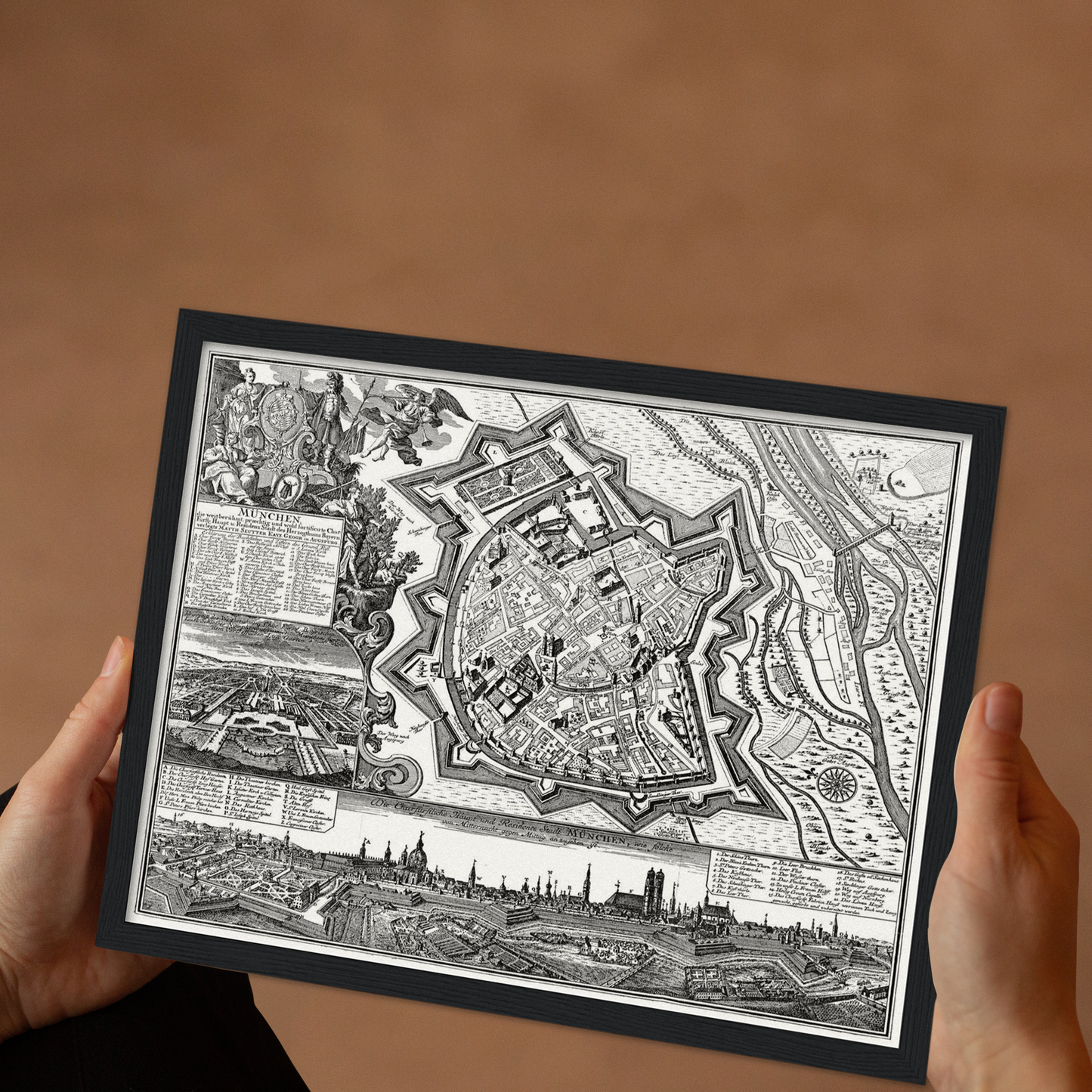 Historischer Stadtplan München um 1740