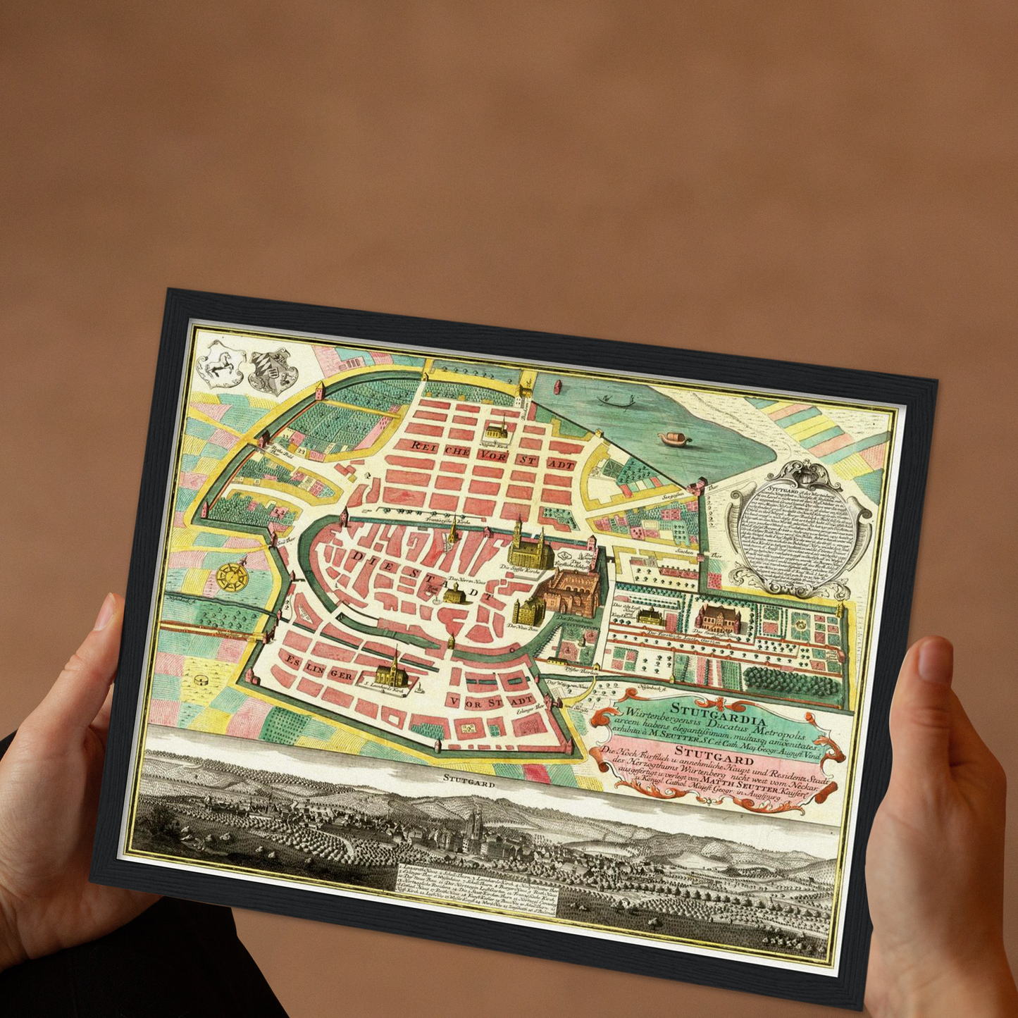 Historische Stadtansicht Stuttgart um 1750