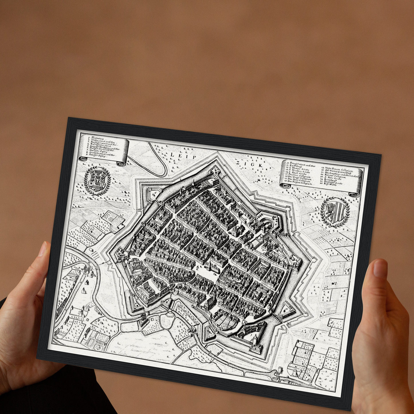 Historischer Stadtplan Leipzig um 1650