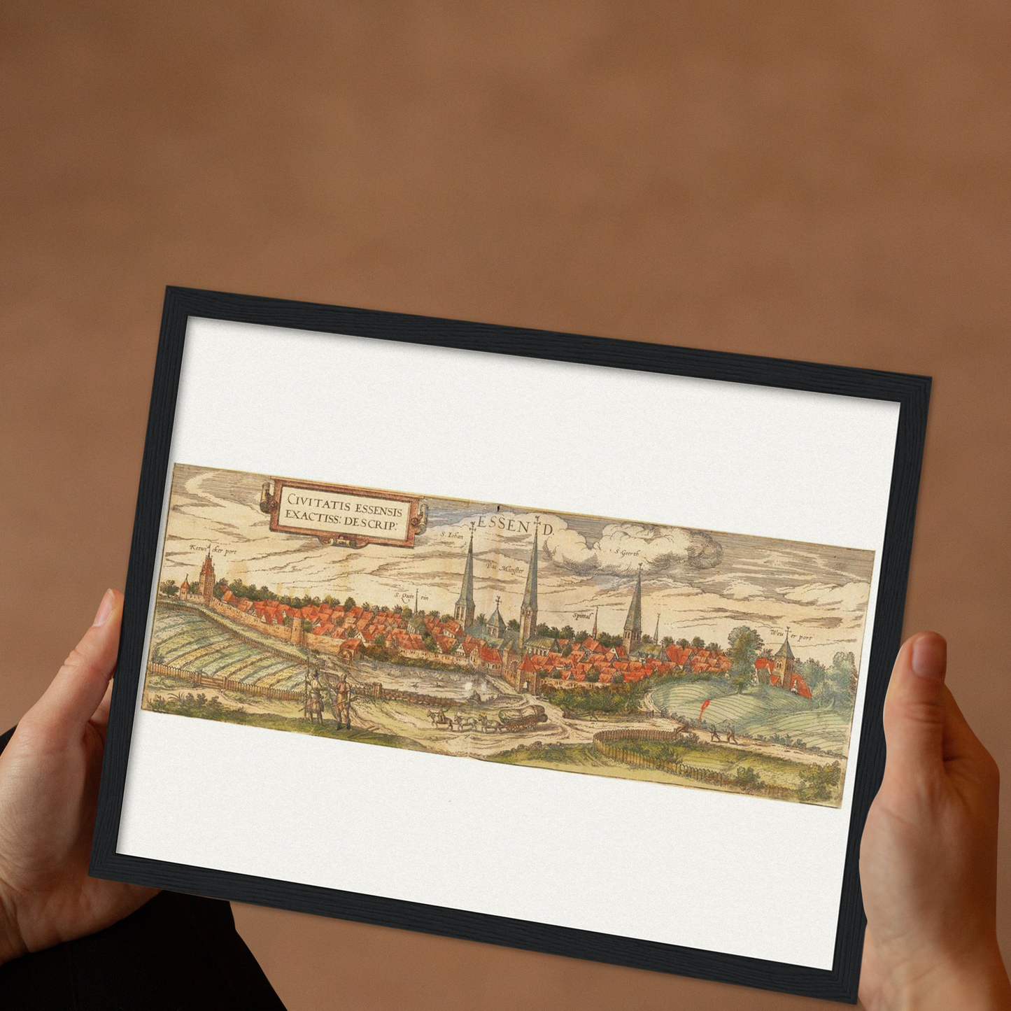 Historische Stadtansicht Essen um 1582