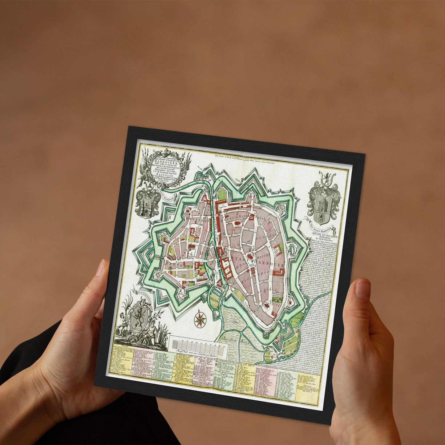 Historischer Stadtplan Hannover um 1735