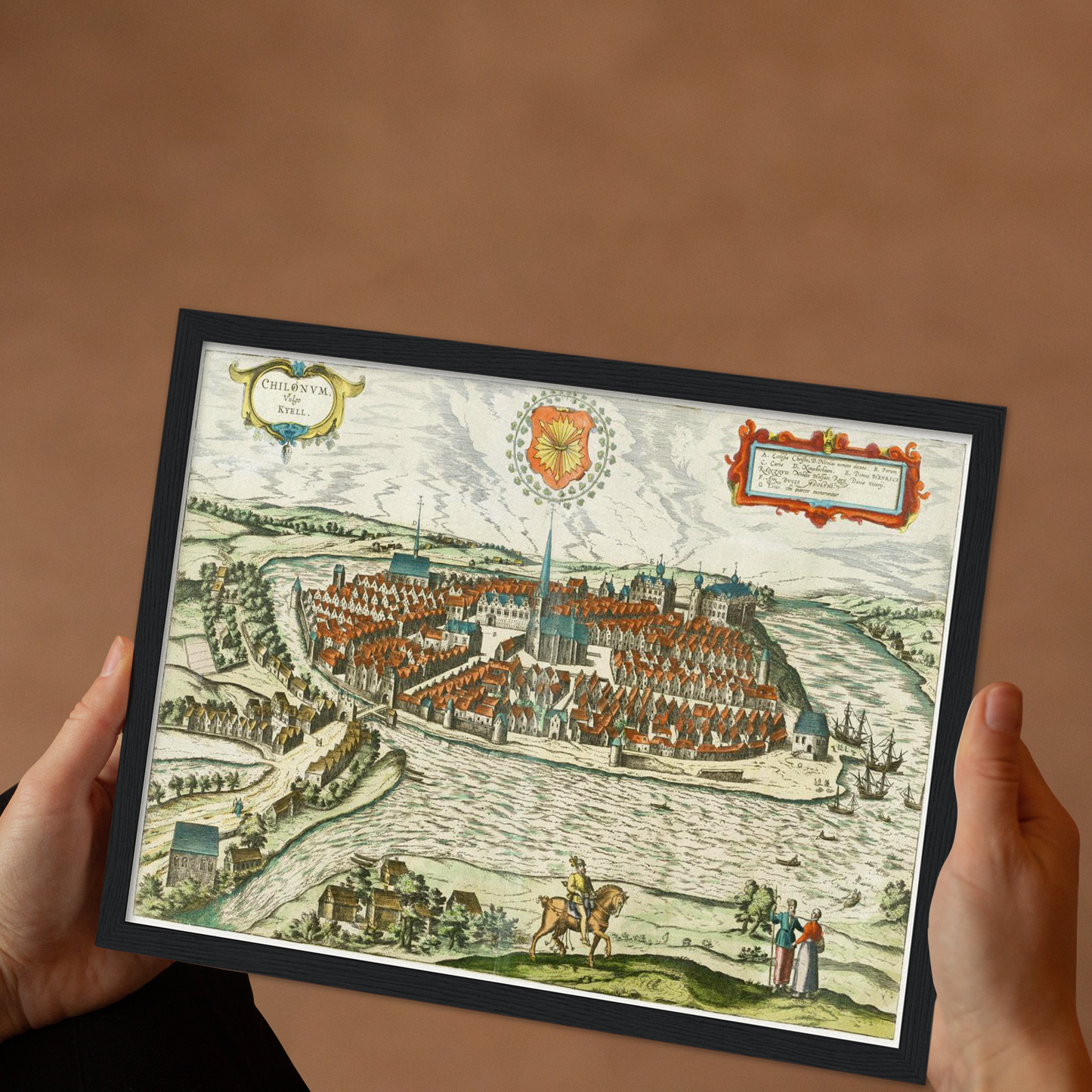 Historische Stadtansicht Kiel um 1612