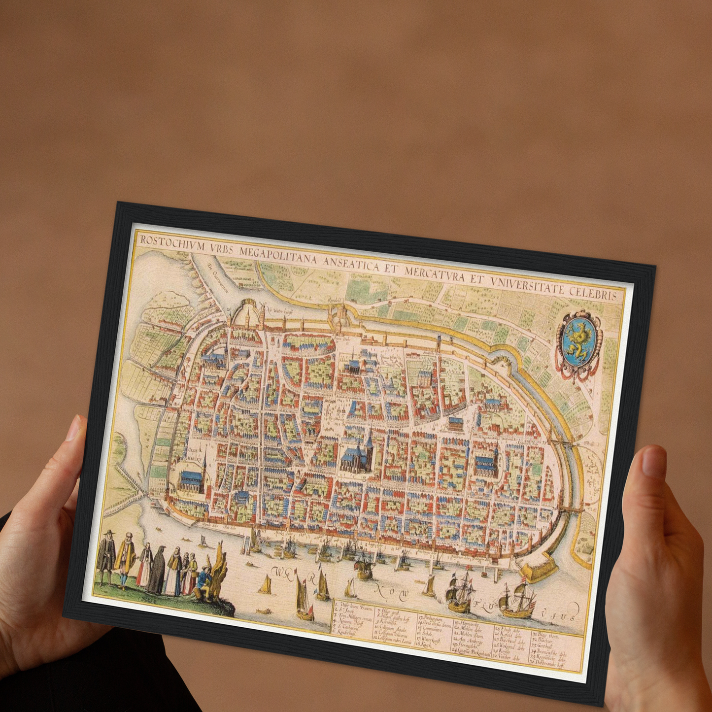 Historischer Stadtplan Rostock um 1625