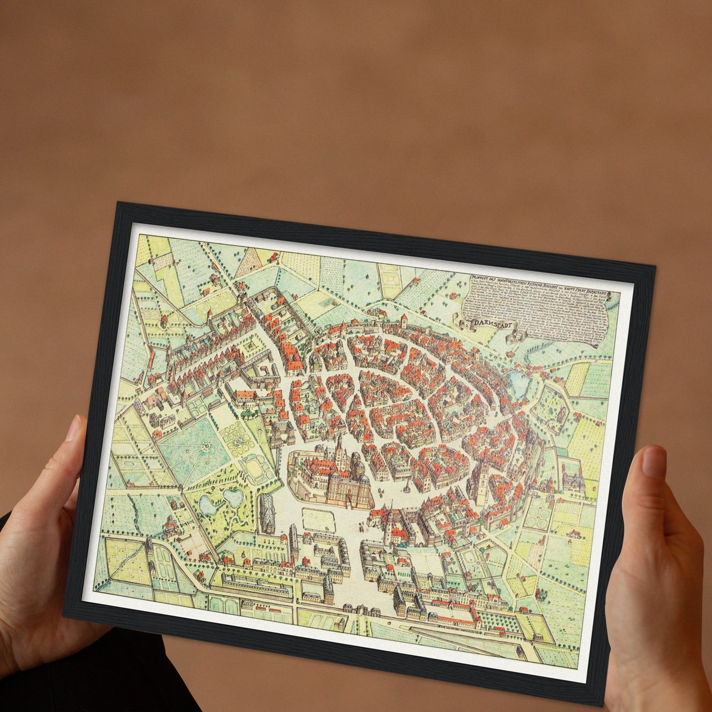 Historische Stadtansicht Darmstadt um 1799