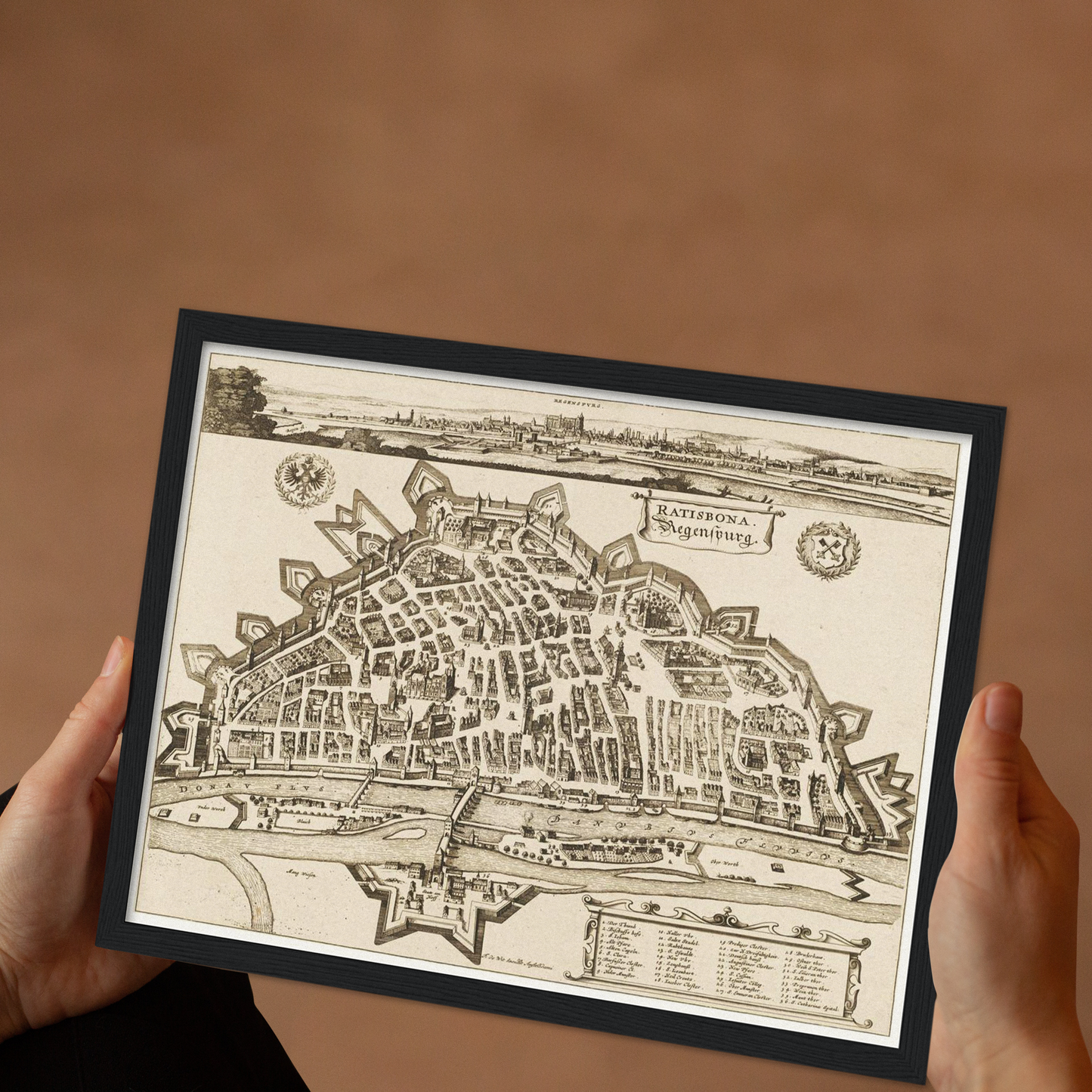Historische Stadtansicht Regensburg um 1700