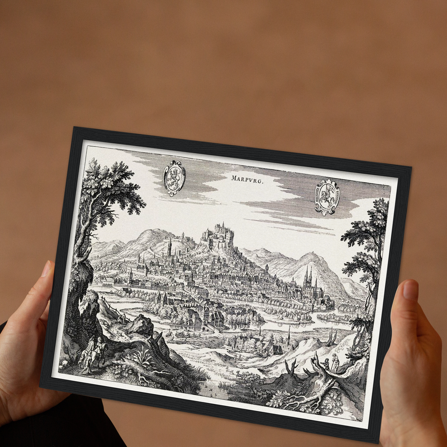 Historische Stadtansicht Marburg um 1646