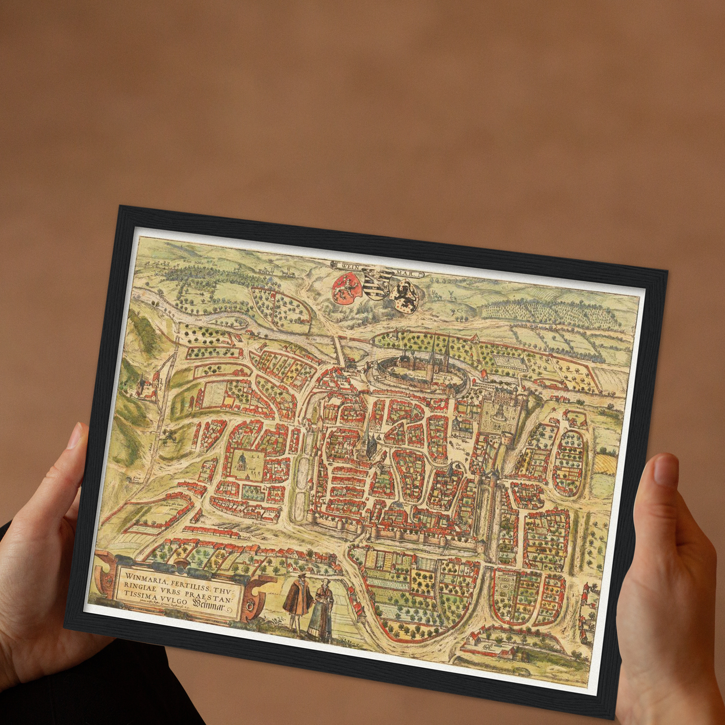 Historische Stadtansicht Weimar um 1582