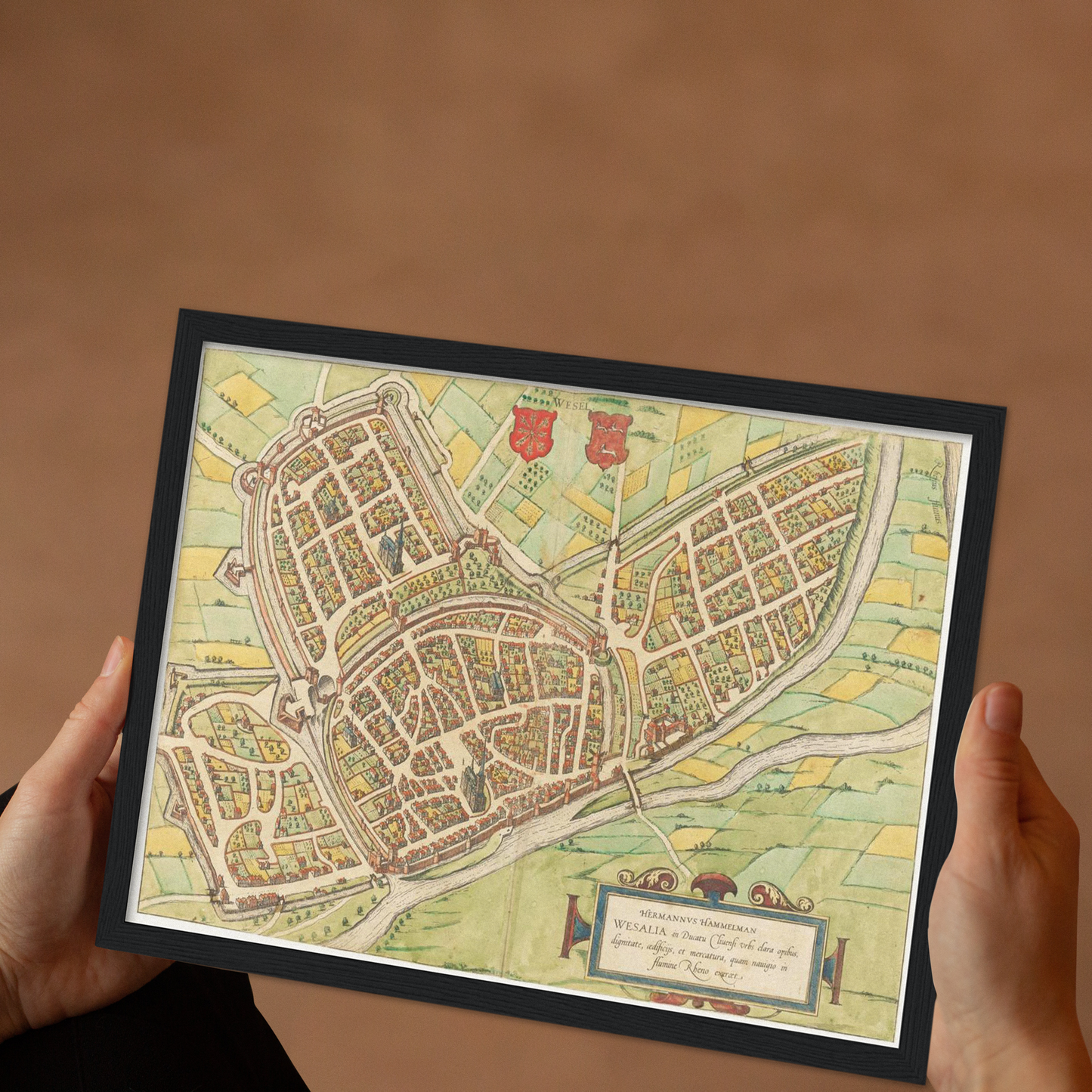 Historischer Stadtplan Wesel um 1592