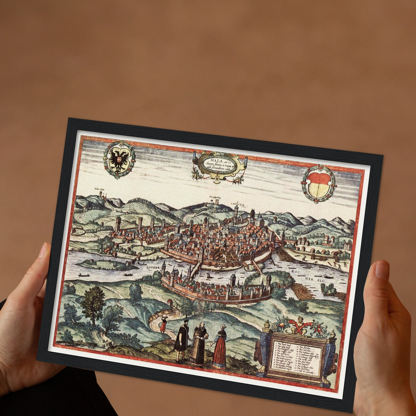 Historische Stadtansicht Schwäbisch Hall um 1580
