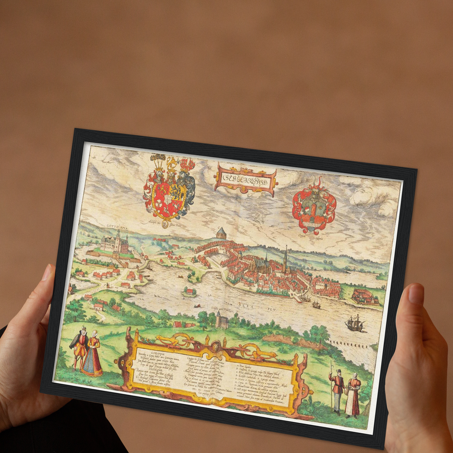 Historische Stadtansicht Schleswig um 1592