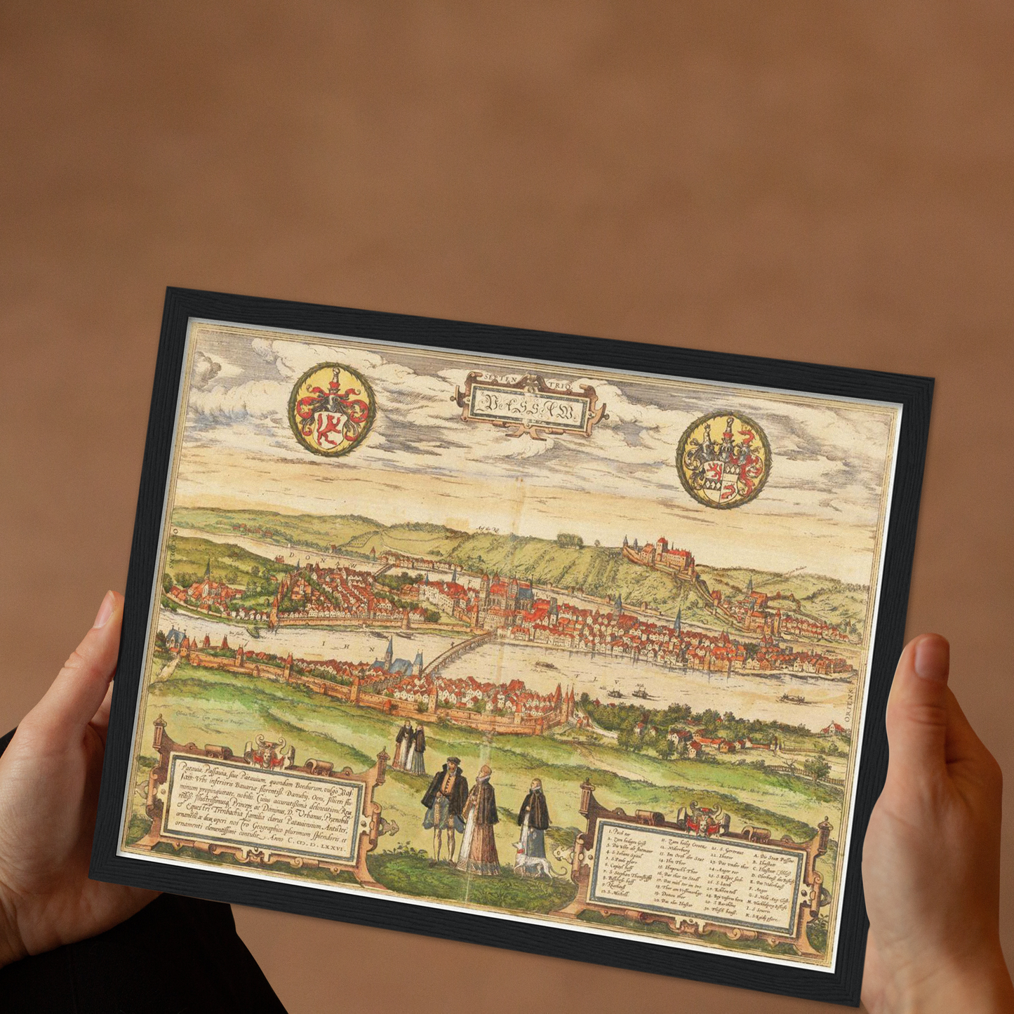 Historische Stadtansicht Passau um 1582