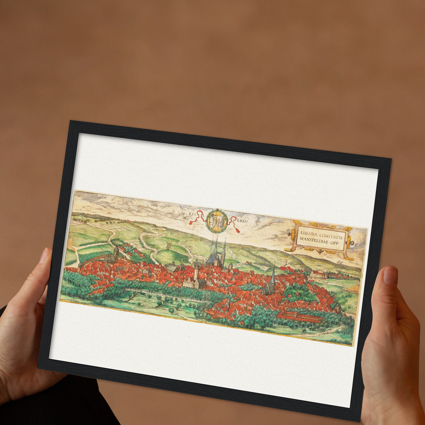 Historische Stadtansicht Eisleben um 1592