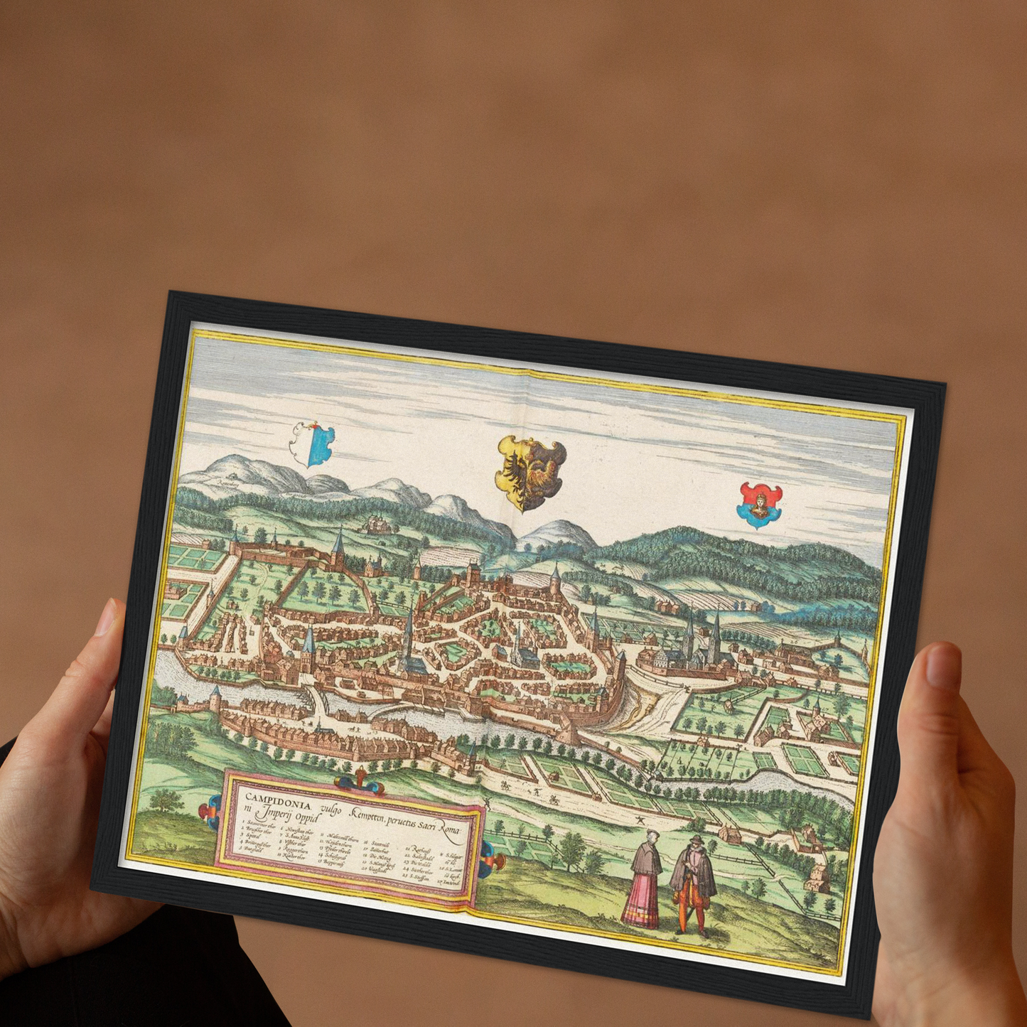 Historische Stadtansicht Kempten um 1575