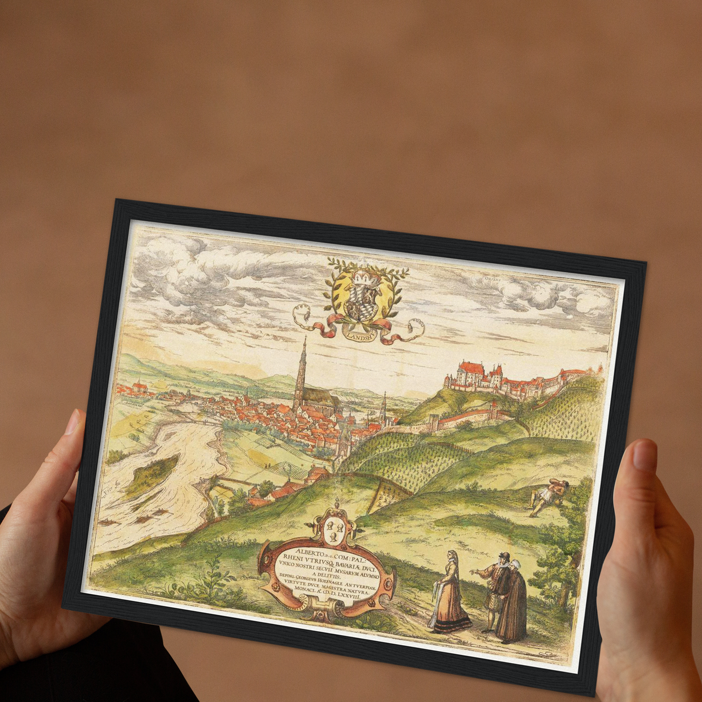 Historische Stadtansicht Landshut um 1582
