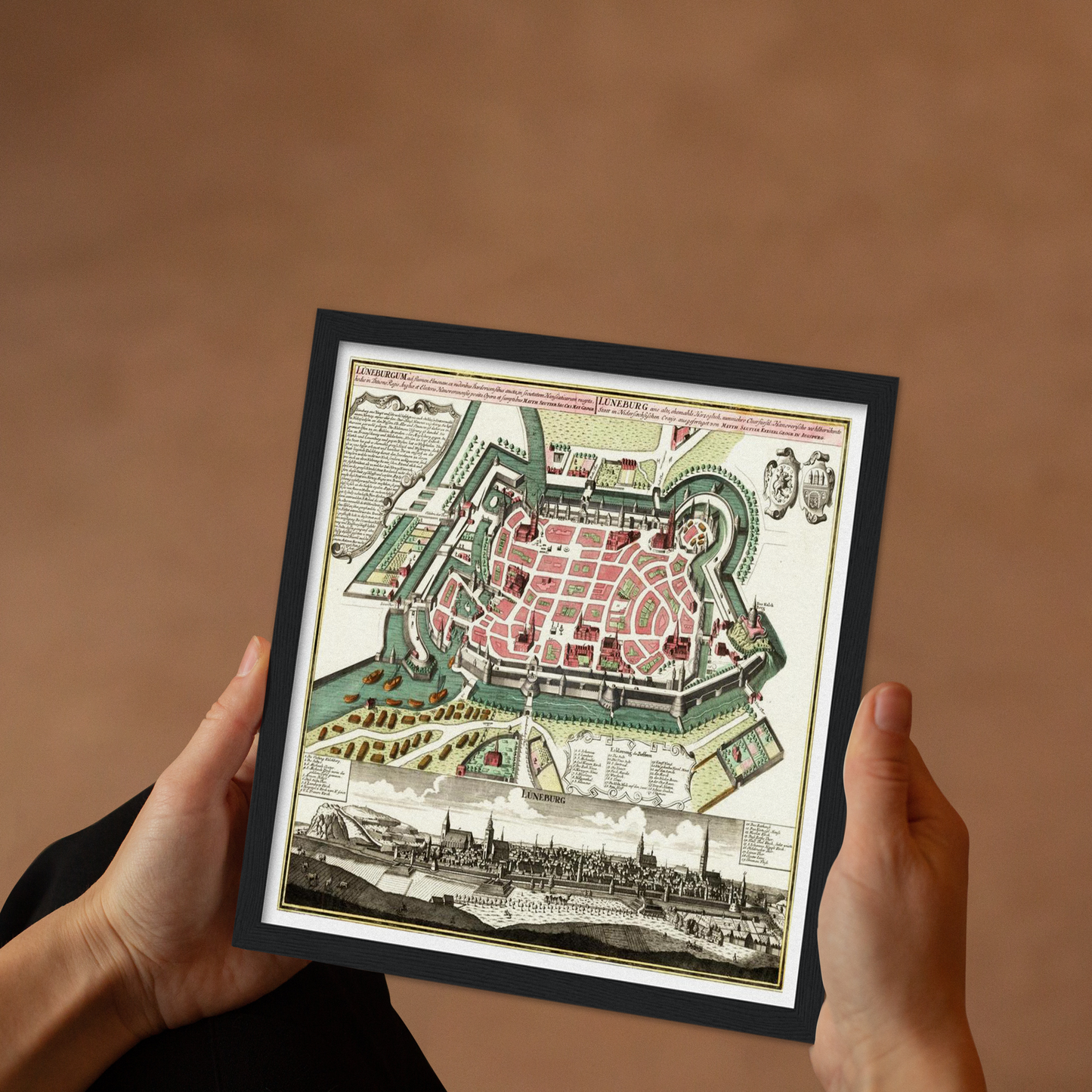 Historische Stadtansicht Lüneburg um 1740