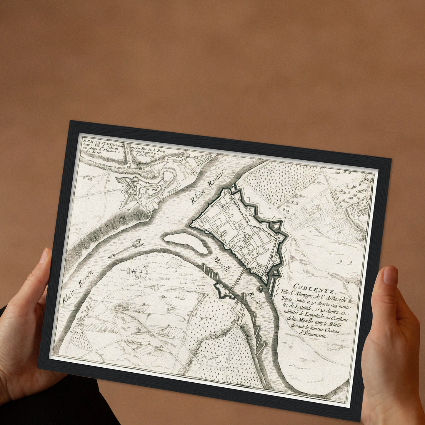 Historischer Stadtplan Koblenz um 1696