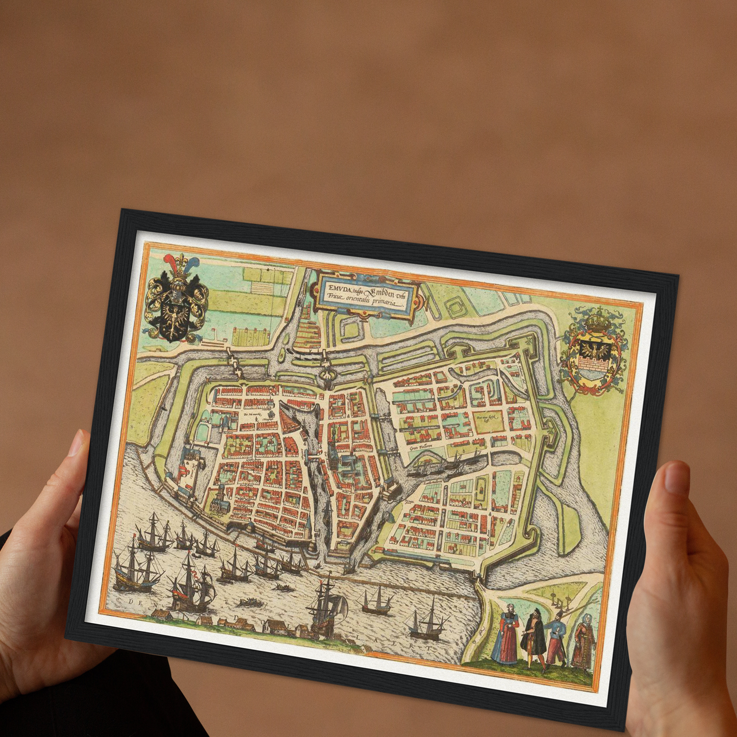 Historische Stadtansicht Emden um 1609