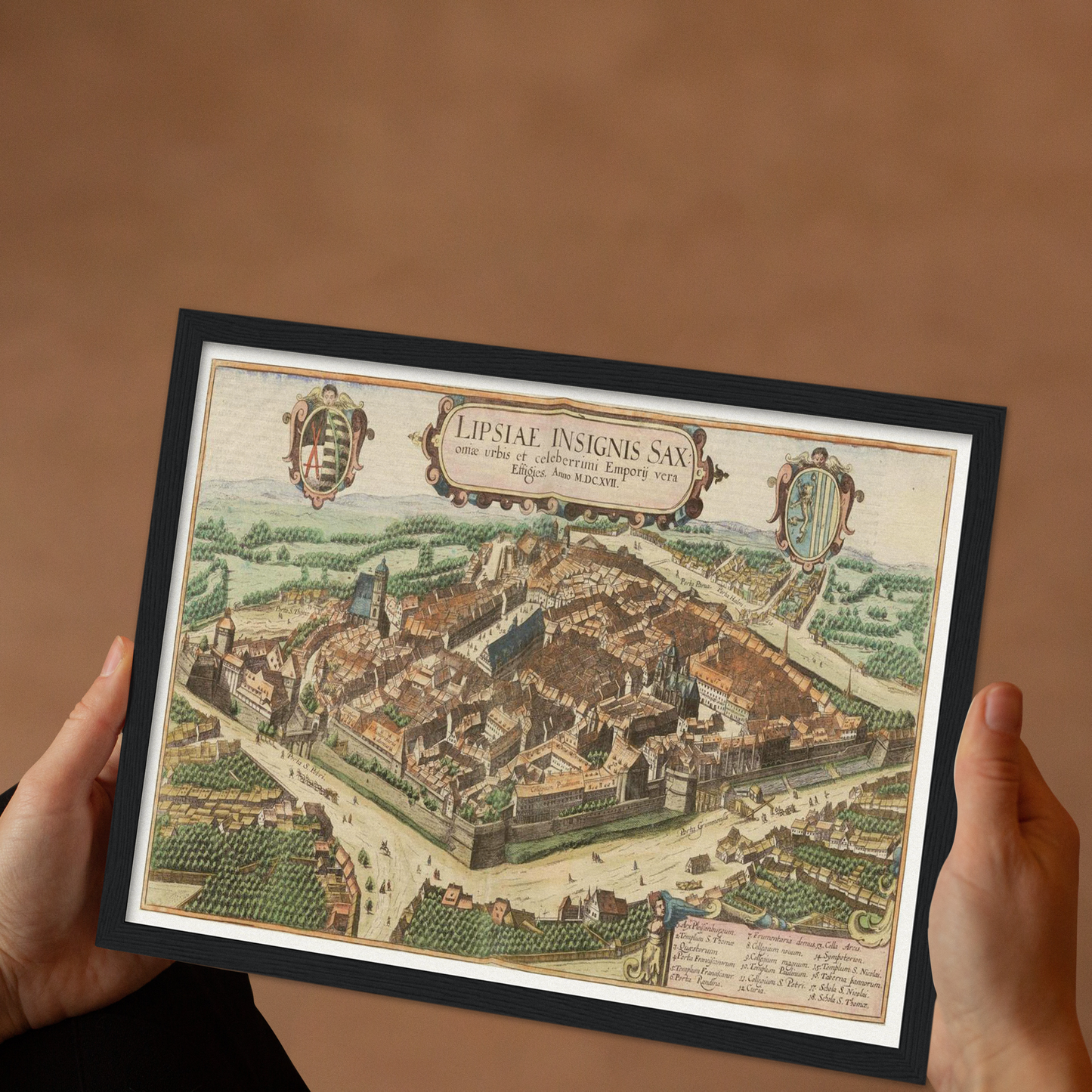 Historische Stadtansicht Leipzig um 1609