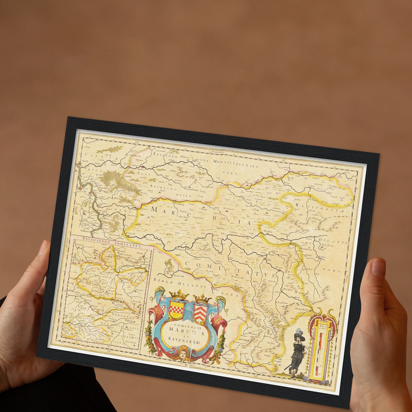 Historische Landkarte Ruhrgebiet um 1635