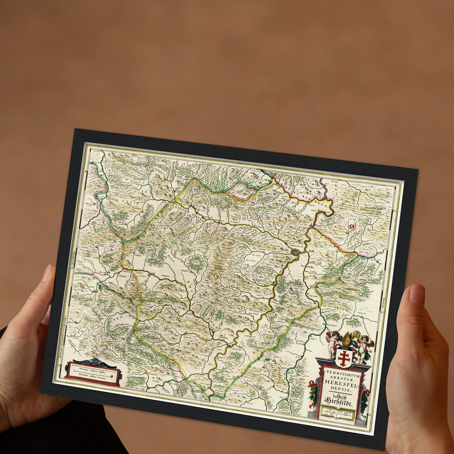 Historische Landkarte Bad Hersfeld um 1647