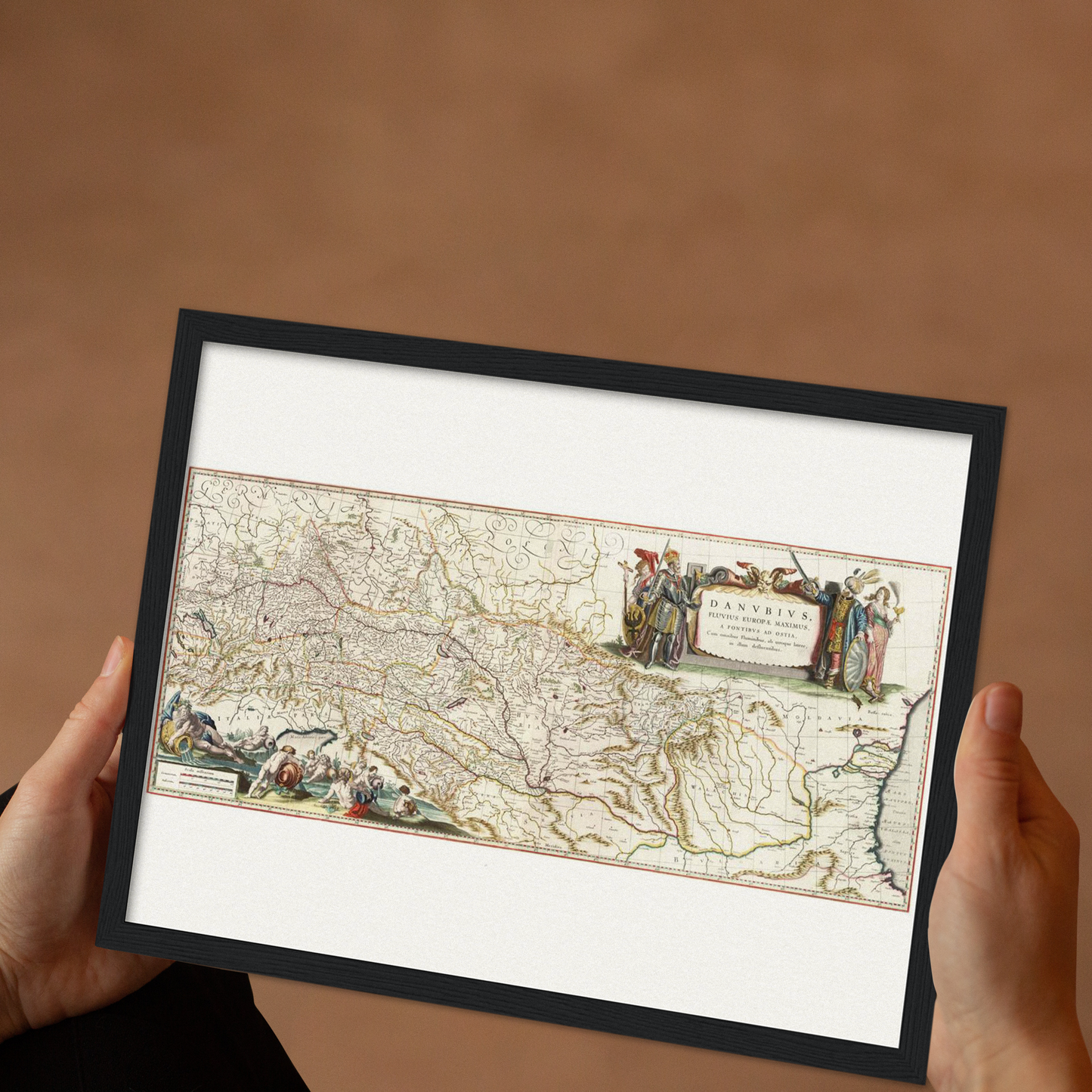 Historische Landkarte Lauf der Donau um 1635