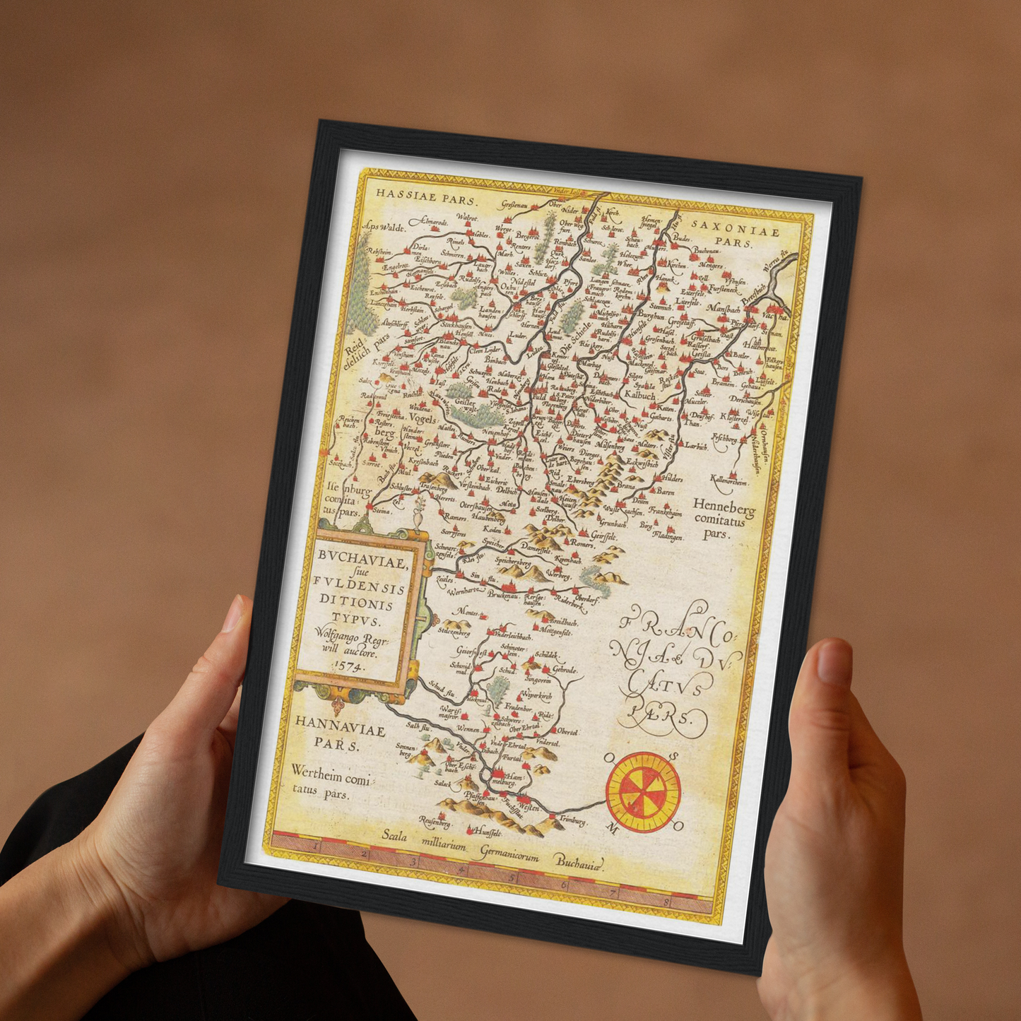Historische Landkarte Fulda um 1609