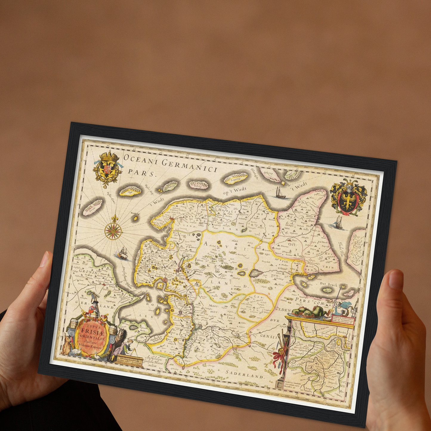 Historische Landkarte Ostfriesland um 1635