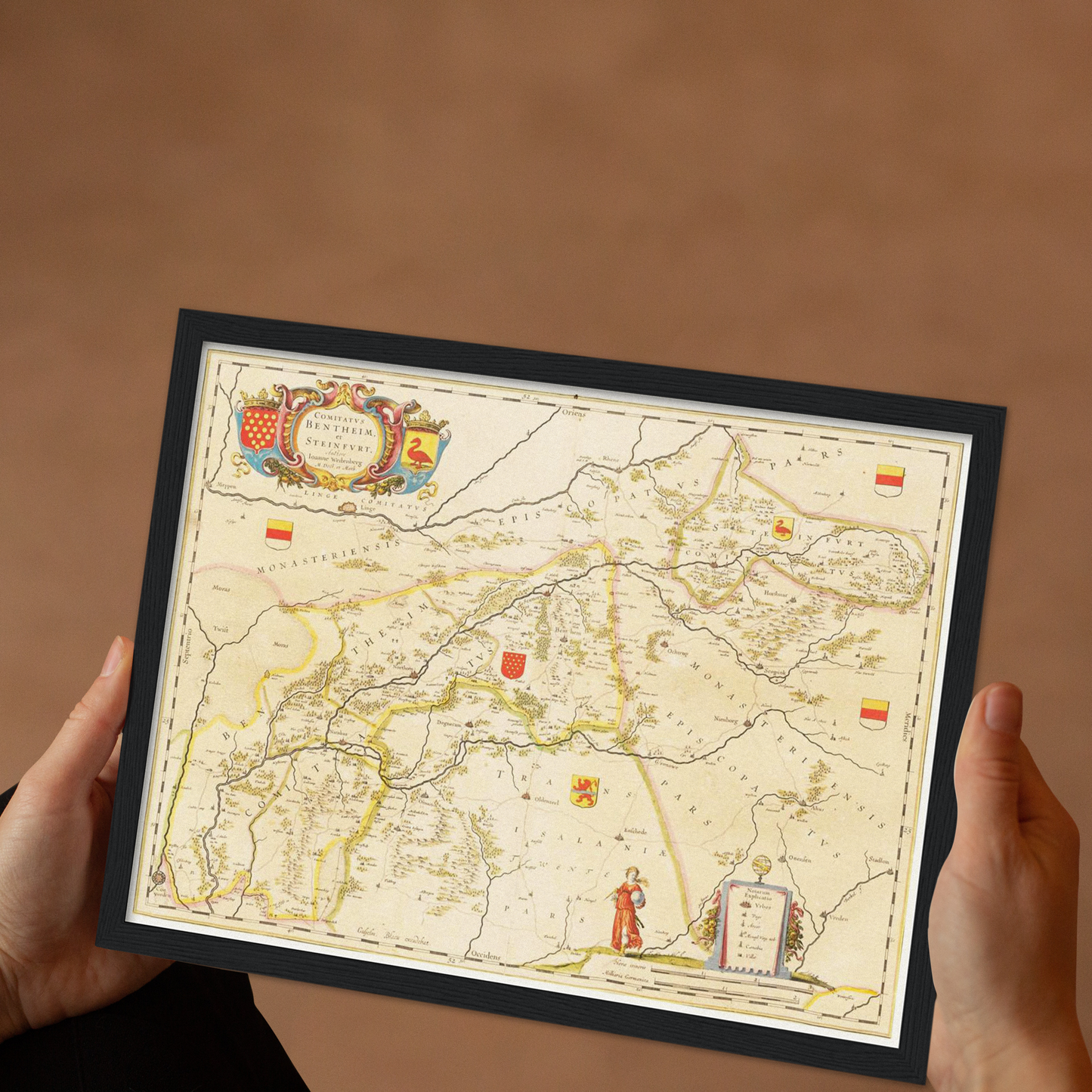 Historische Landkarte Grafschaft Bentheim um 1635