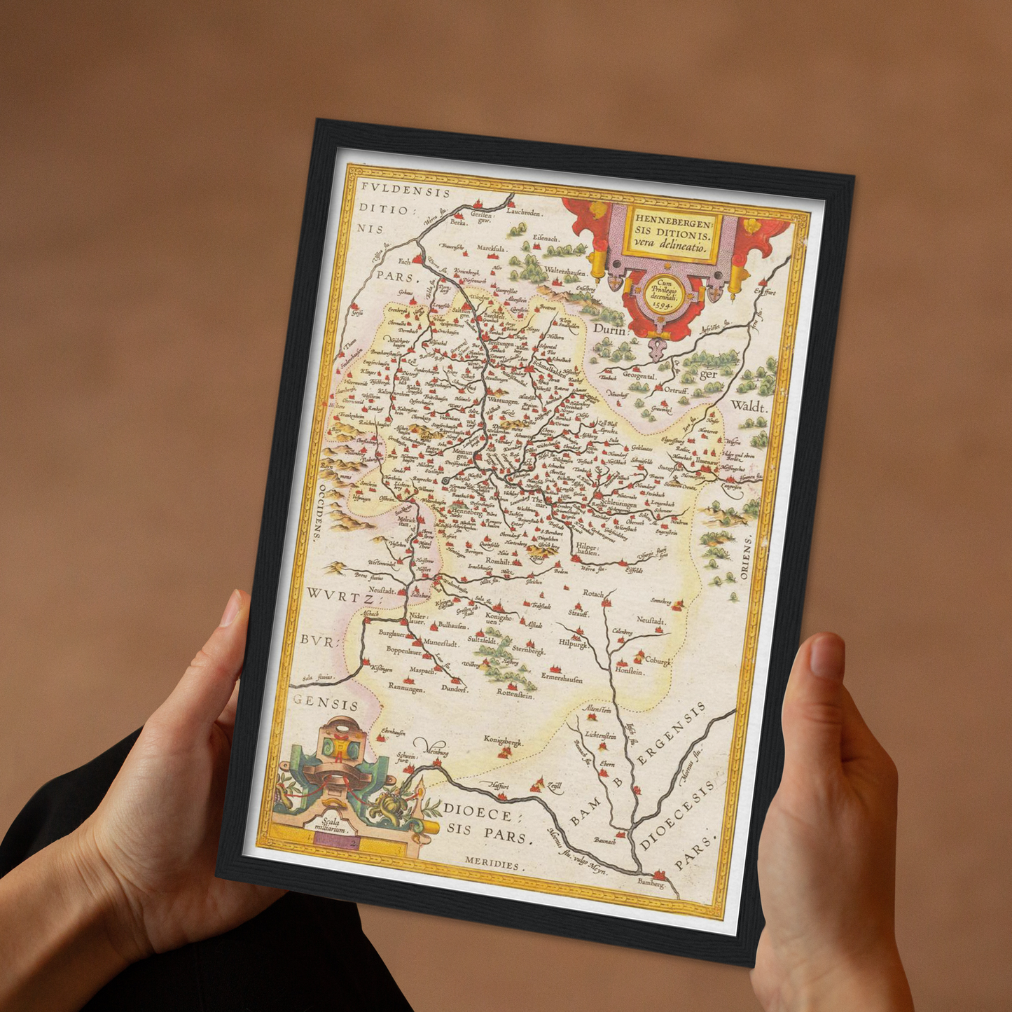 Historische Landkarte Henneberg um 1609