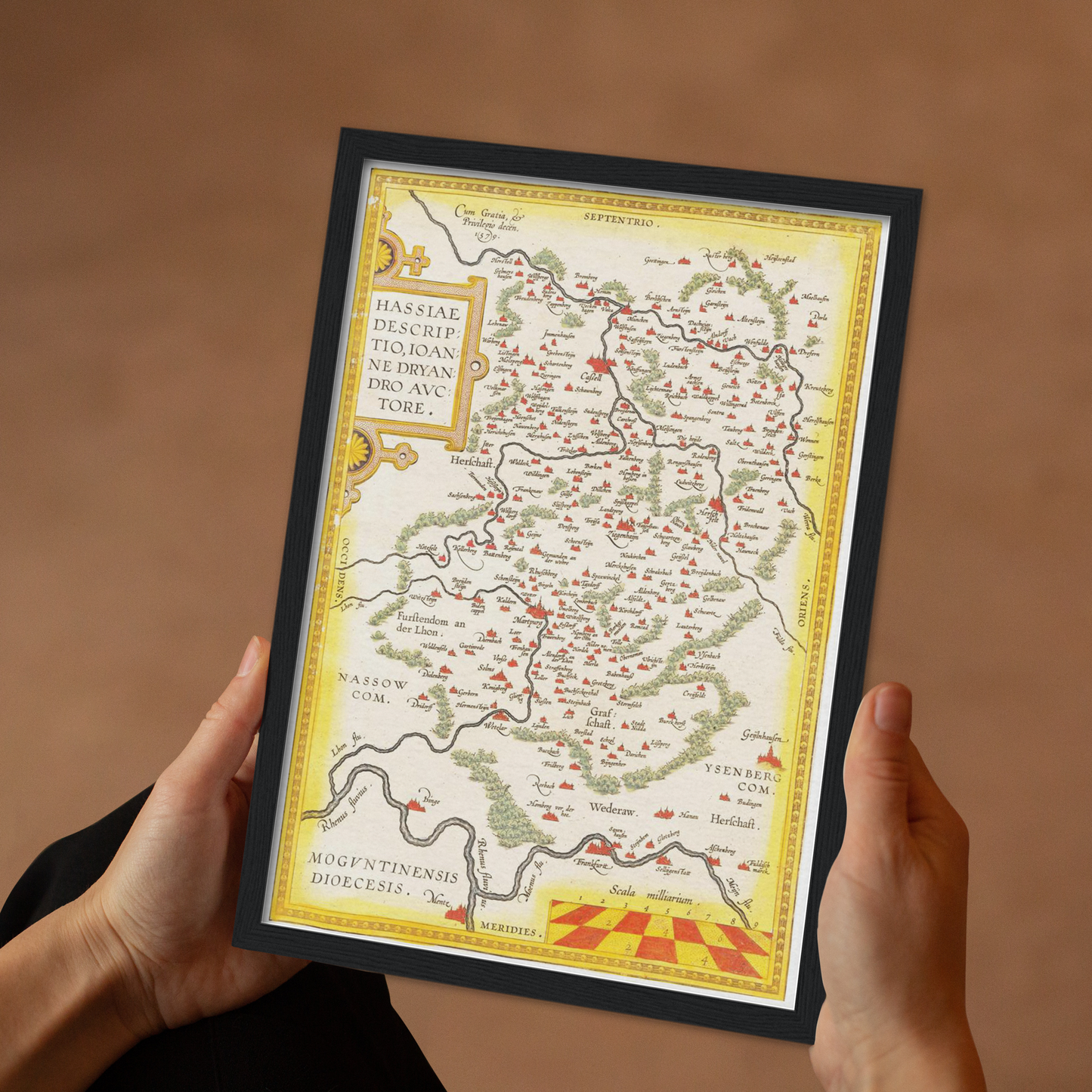 Historische Landkarte Hessen um 1609