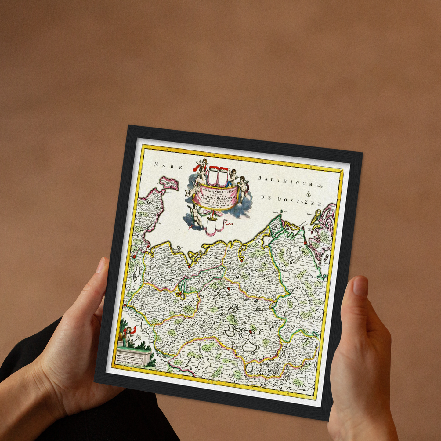 Historische Landkarte Mecklenburg um 1680