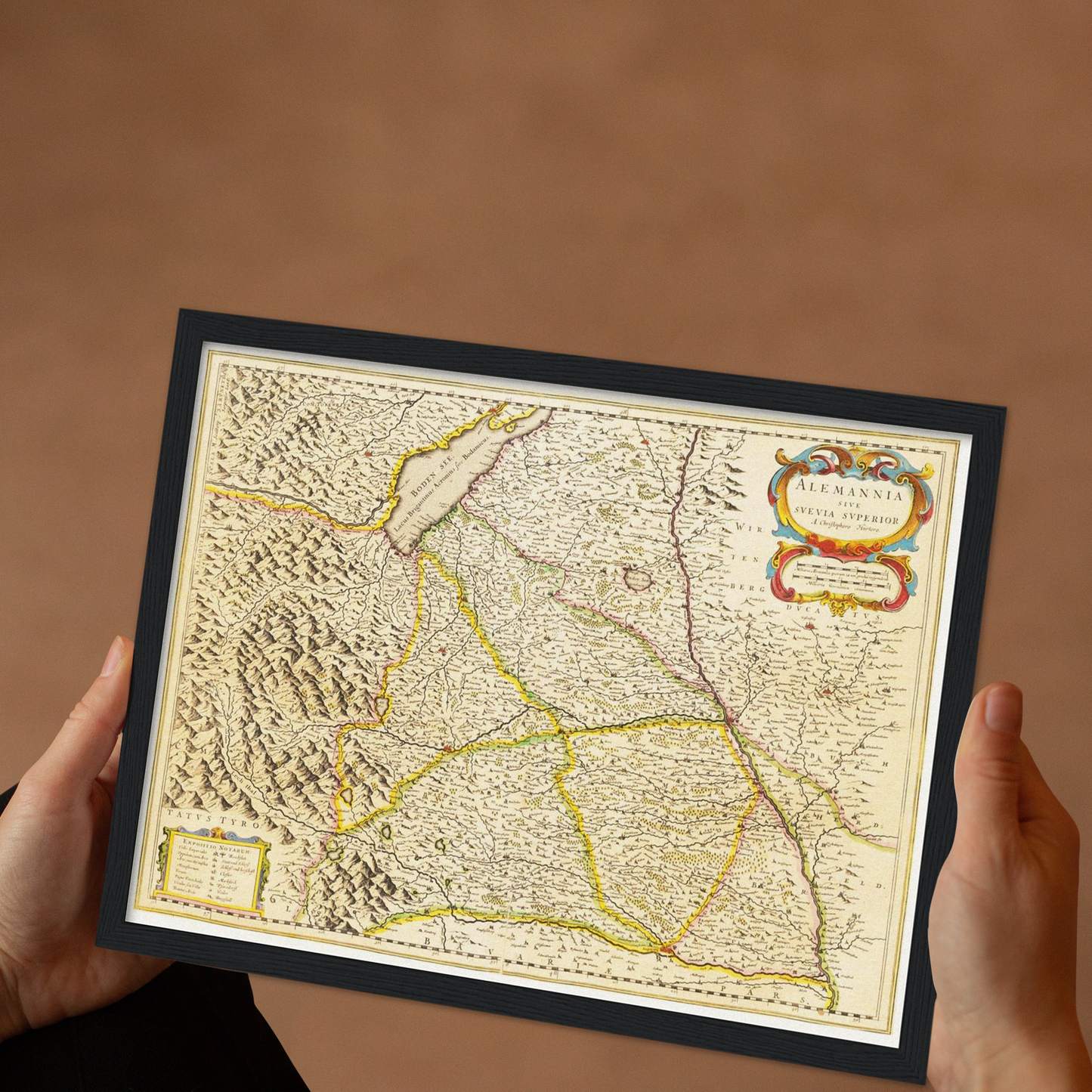 Historische Landkarte Oberschwaben um 1635
