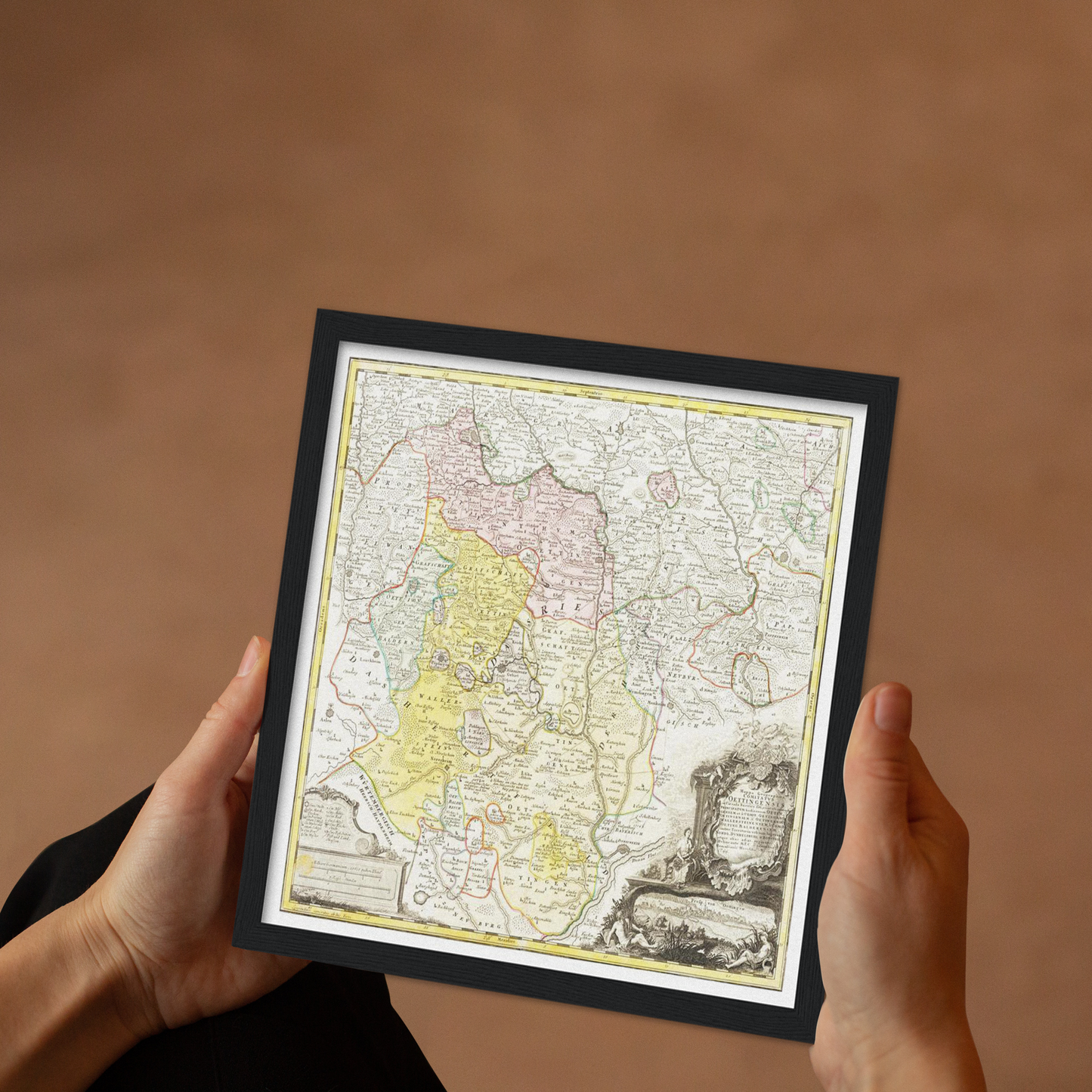 Historische Landkarte Oettingen um 1744