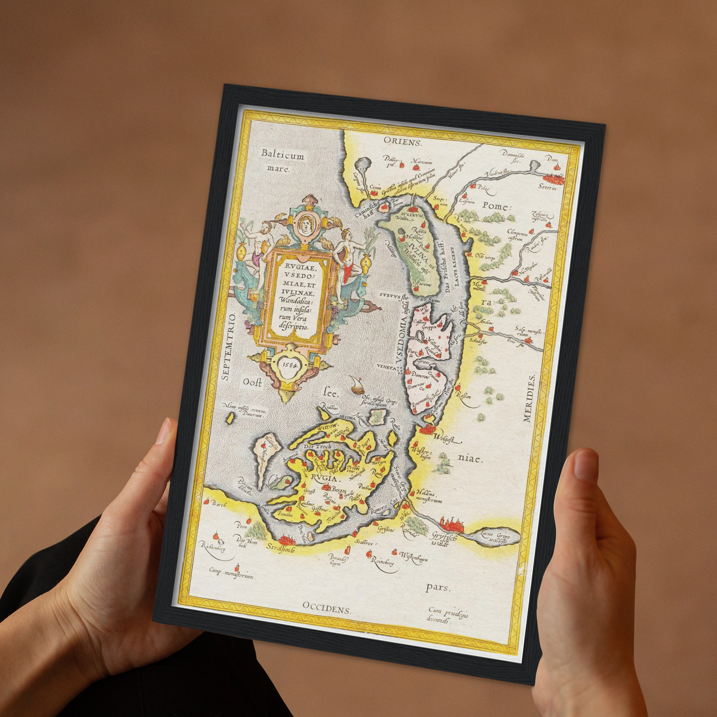 Historische Landkarte Rügen & Usedom um 1609