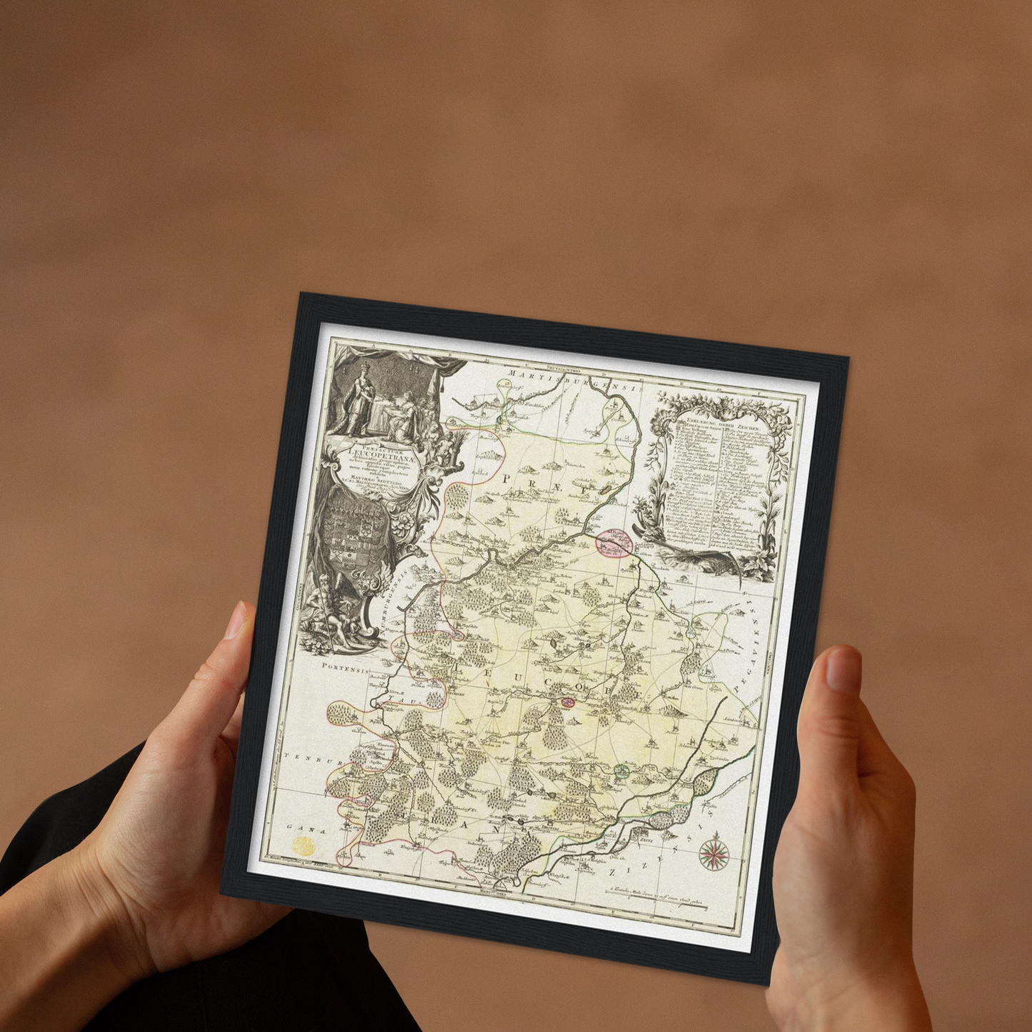 Historische Landkarte Teuchern um 1750