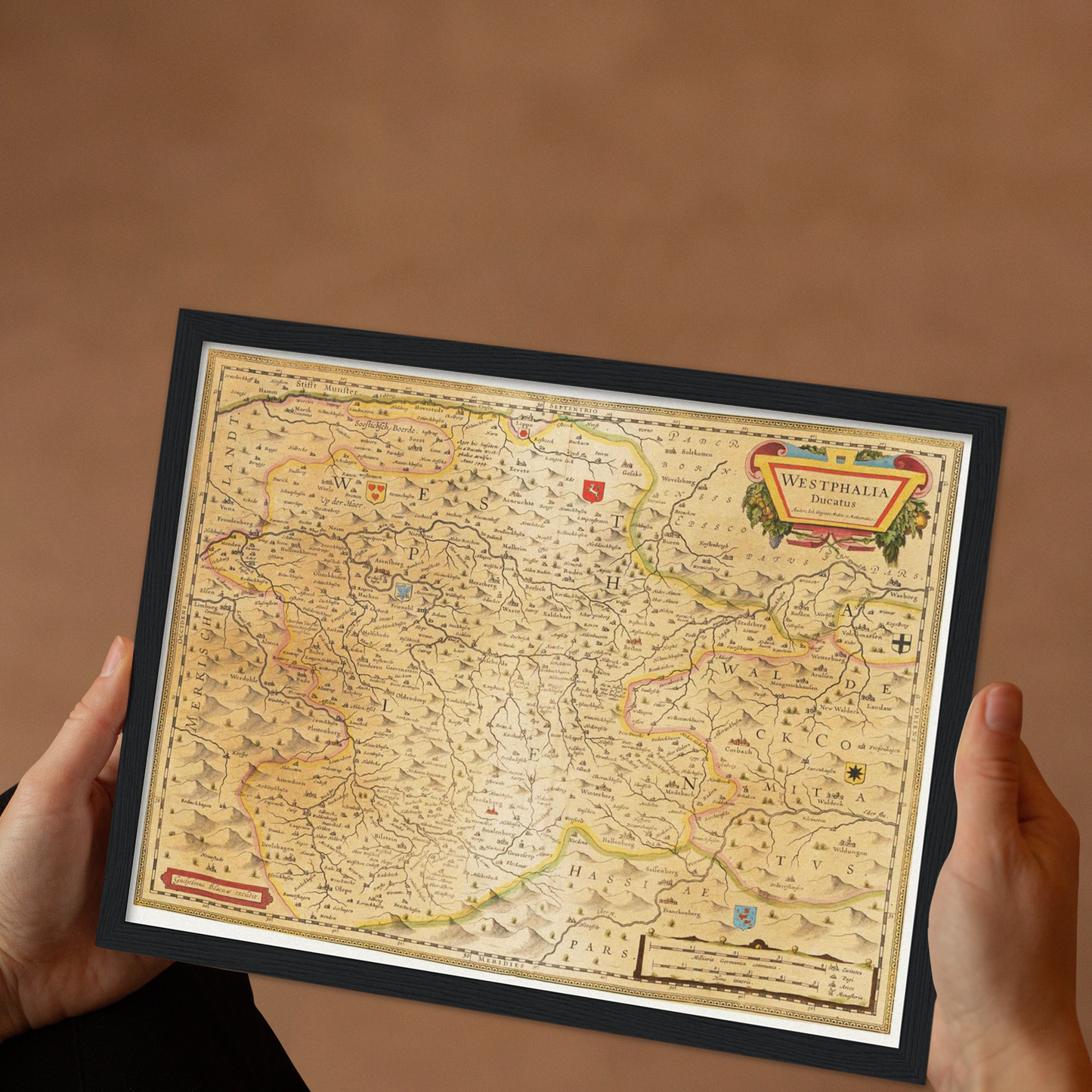 Historische Landkarte Westfalen um 1635