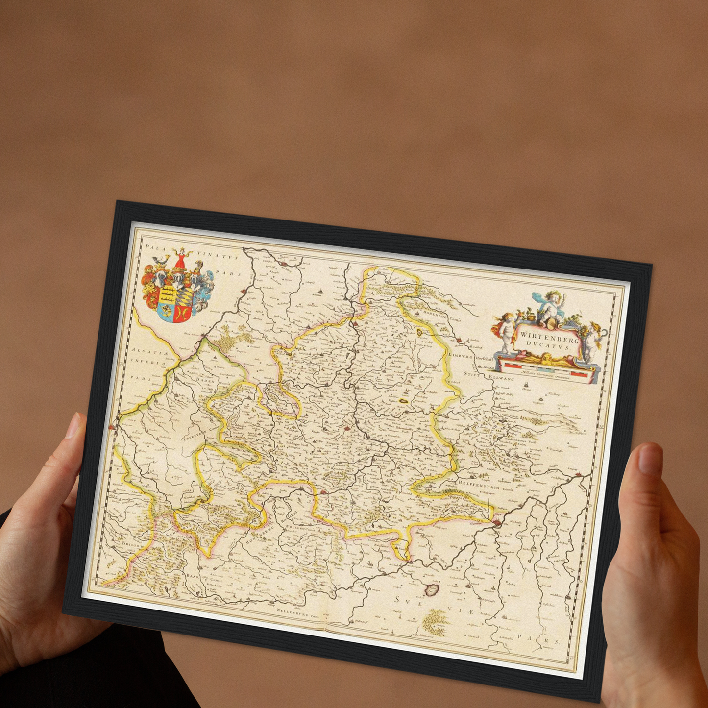 Historische Landkarte Württemberg um 1635